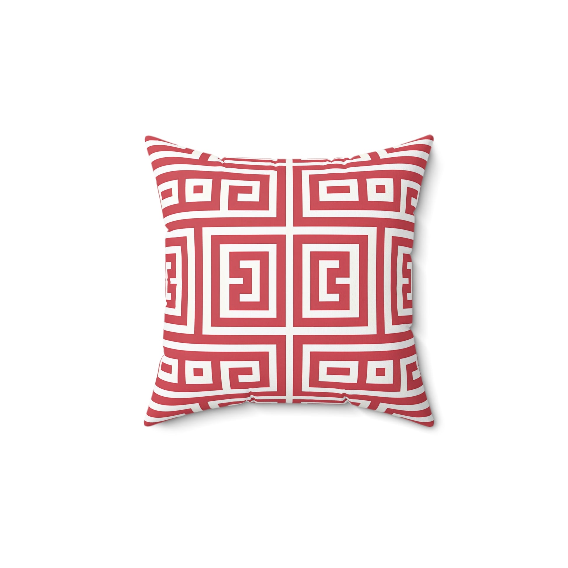 Chic Geometric Throw Pillow | Modern Home Decor Accent, Sofa Pillow, Unique Gift Idea, Red and White Cushion, Interior Design - LOLA VEGAS ART