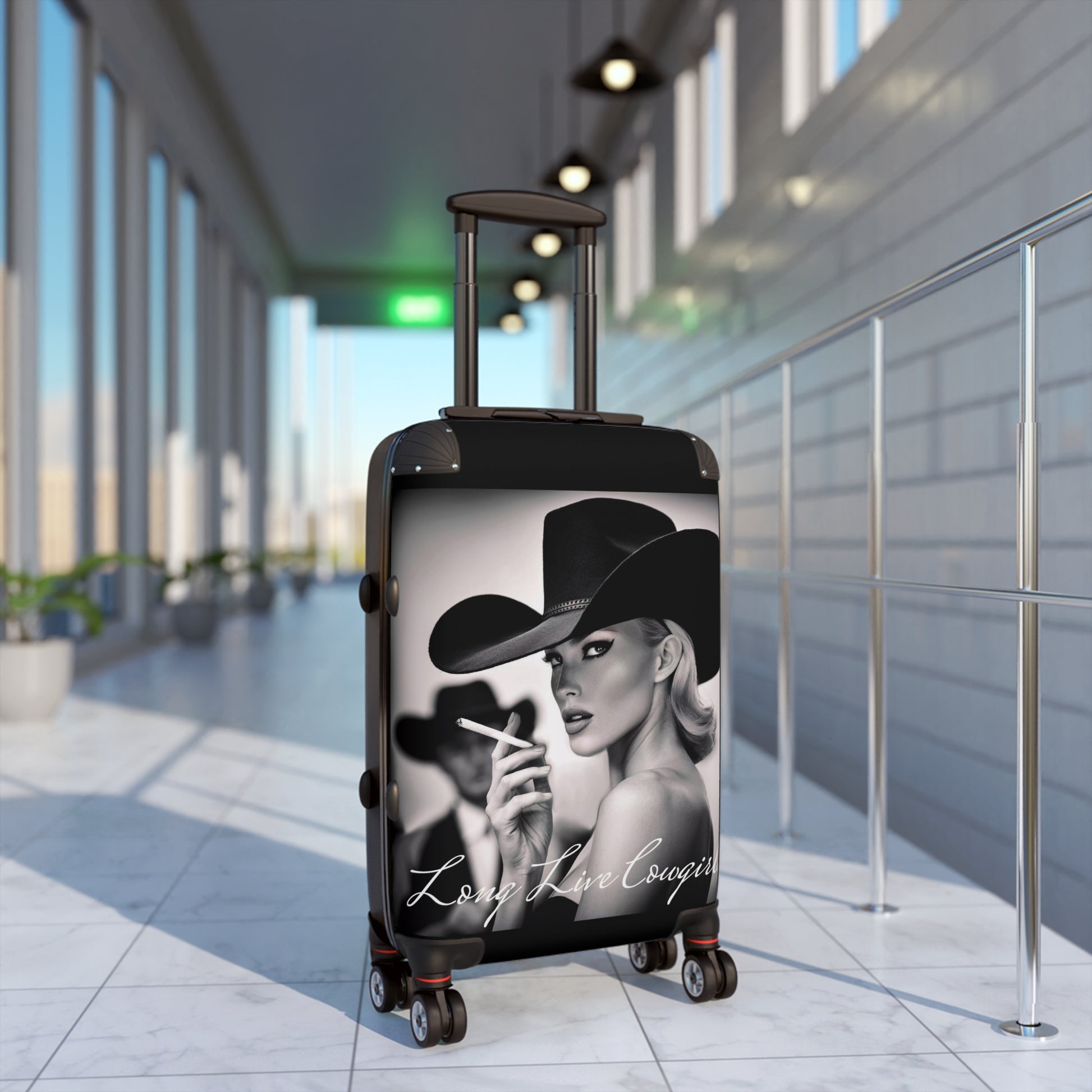 Suitcase, Cowgirl Travel Bag, Fashionista Luggage, Long Live Cowgirls Suitcase, Glam Girl Travel Accessories, Fashionable Suitcase - LOLA VEGAS ART