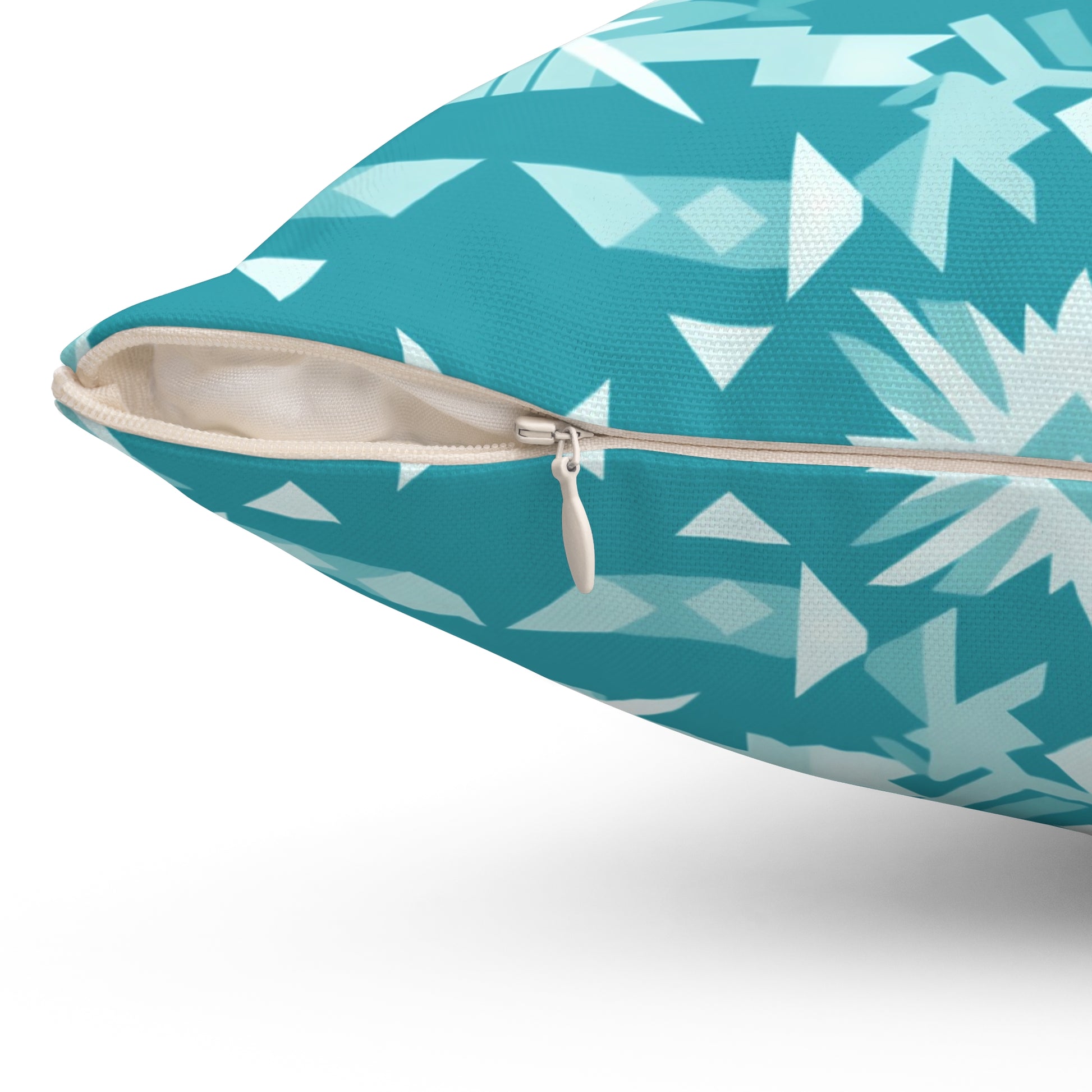 Boho Chic Turquoise Throw Pillow, Cozy Decor, Lumbar Support, Home Accent, Bohemian Style Cushion, Gift for Friends - LOLA VEGAS ART