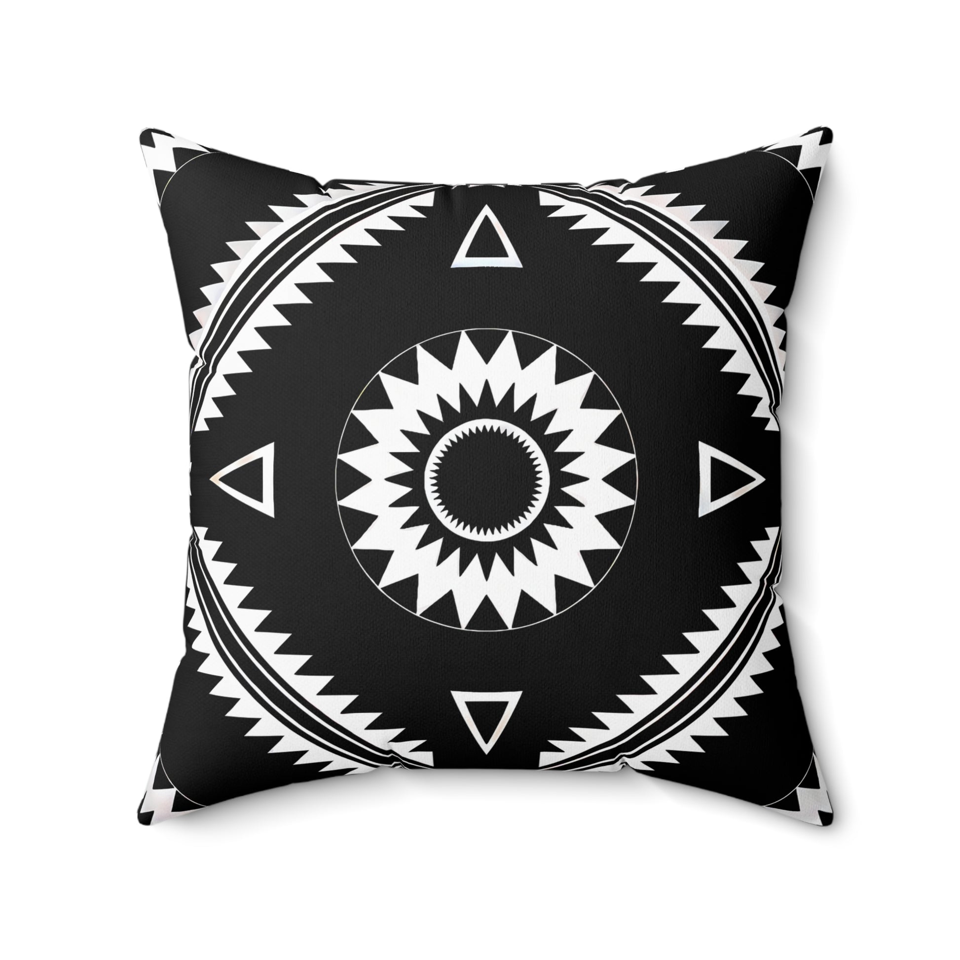 Black and White Bohemian Decorative Pillow, Tribal Pattern Accent Cushion, Modern Home Decor, Cozy Living Room Accessory, Unique Gift Idea - LOLA VEGAS ART