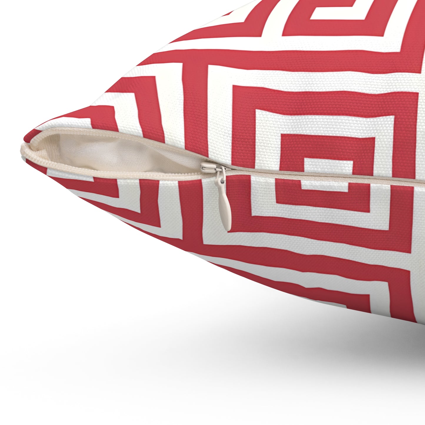 Chic Geometric Throw Pillow | Modern Home Decor Accent, Sofa Pillow, Unique Gift Idea, Red and White Cushion, Interior Design