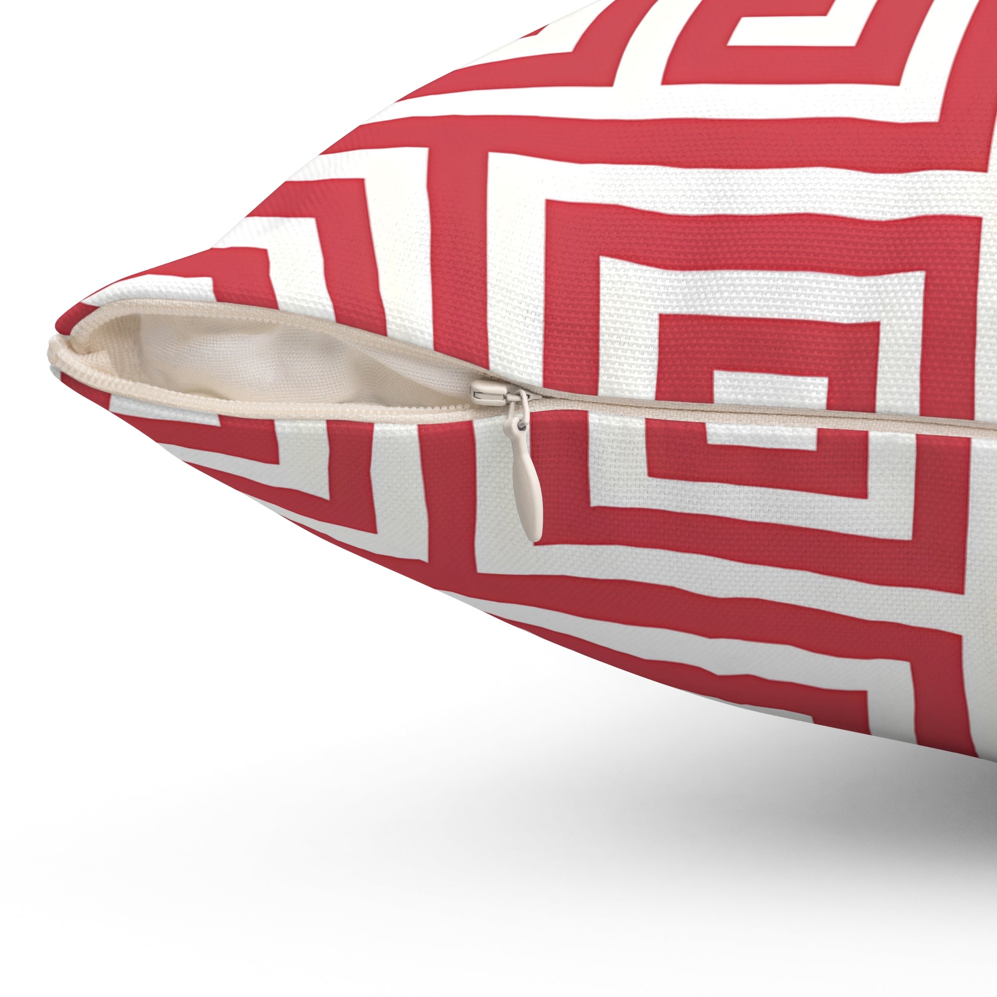 Chic Geometric Throw Pillow | Modern Home Decor Accent, Sofa Pillow, Unique Gift Idea, Red and White Cushion, Interior Design - LOLA VEGAS ART