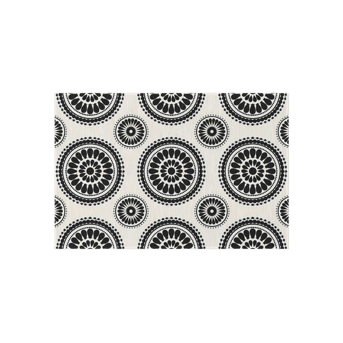 Black and White Stylish Outdoor Rug for Patios, Decks, and Gardens - Boho Chic Floor Mat for Entertaining, Home Decor, Picnic, Camping