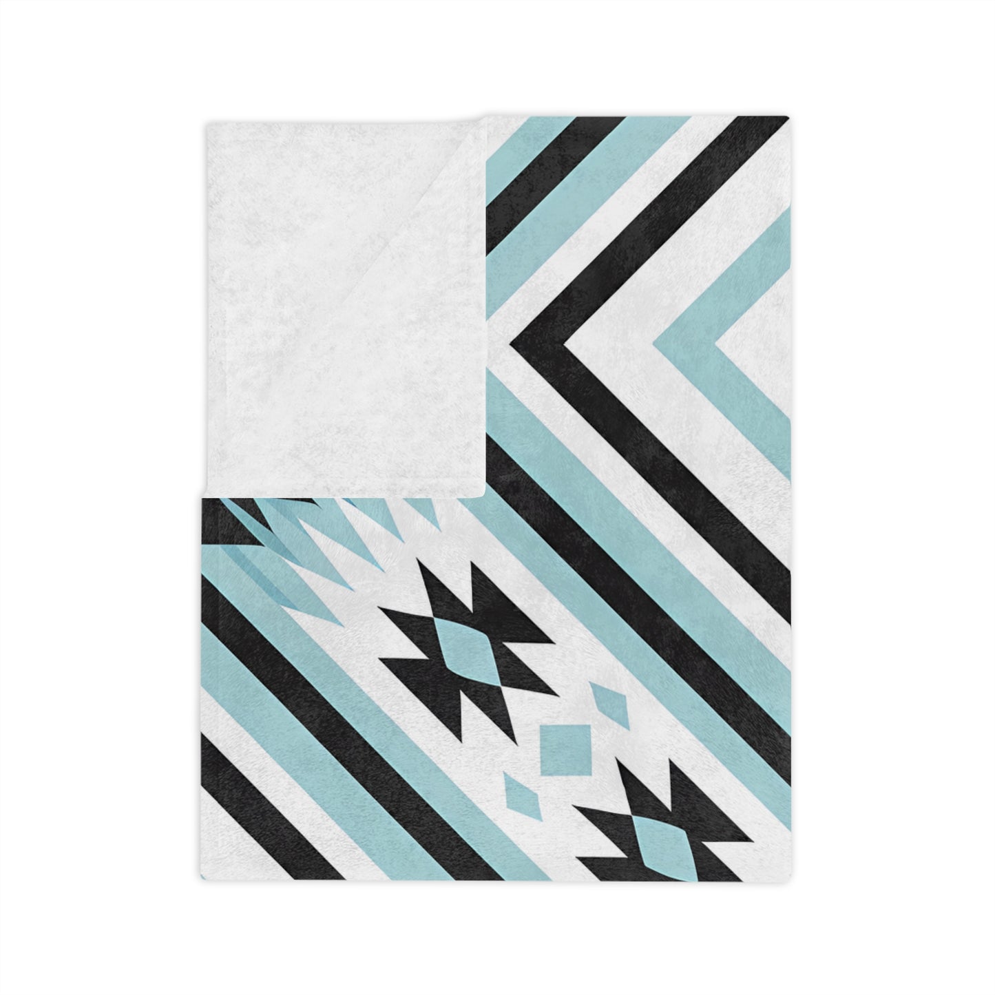 Boho Geometric Velveteen Blanket | Cozy Throw for Home Decor, Indoor Comfort, Gift for Her, Tribal Pattern Blanket, Stylish Sofa Cover - LOLA VEGAS ART