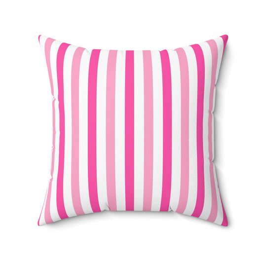 Pink Stripe Decorative Pillow, Living Room Cushion, Throw Pillow, Home Decor, Gift for Her, Birthday Present, Feminine Throw Pillow - LOLA VEGAS ART