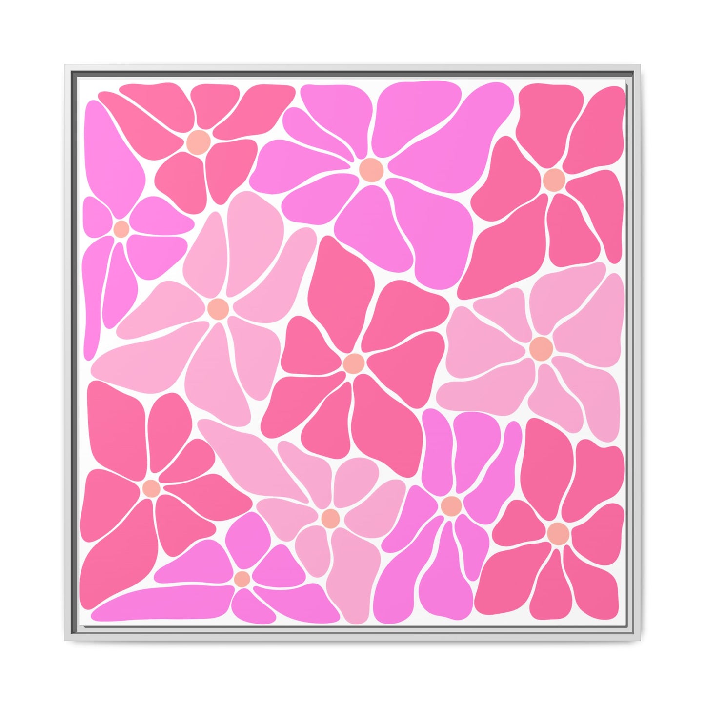 Pink Floral Wall Art, Framed Canvas Decor for Home, Vibrant Flower Print, Ideal Gift for Mother's Day, Spring Decor - LOLA VEGAS ART