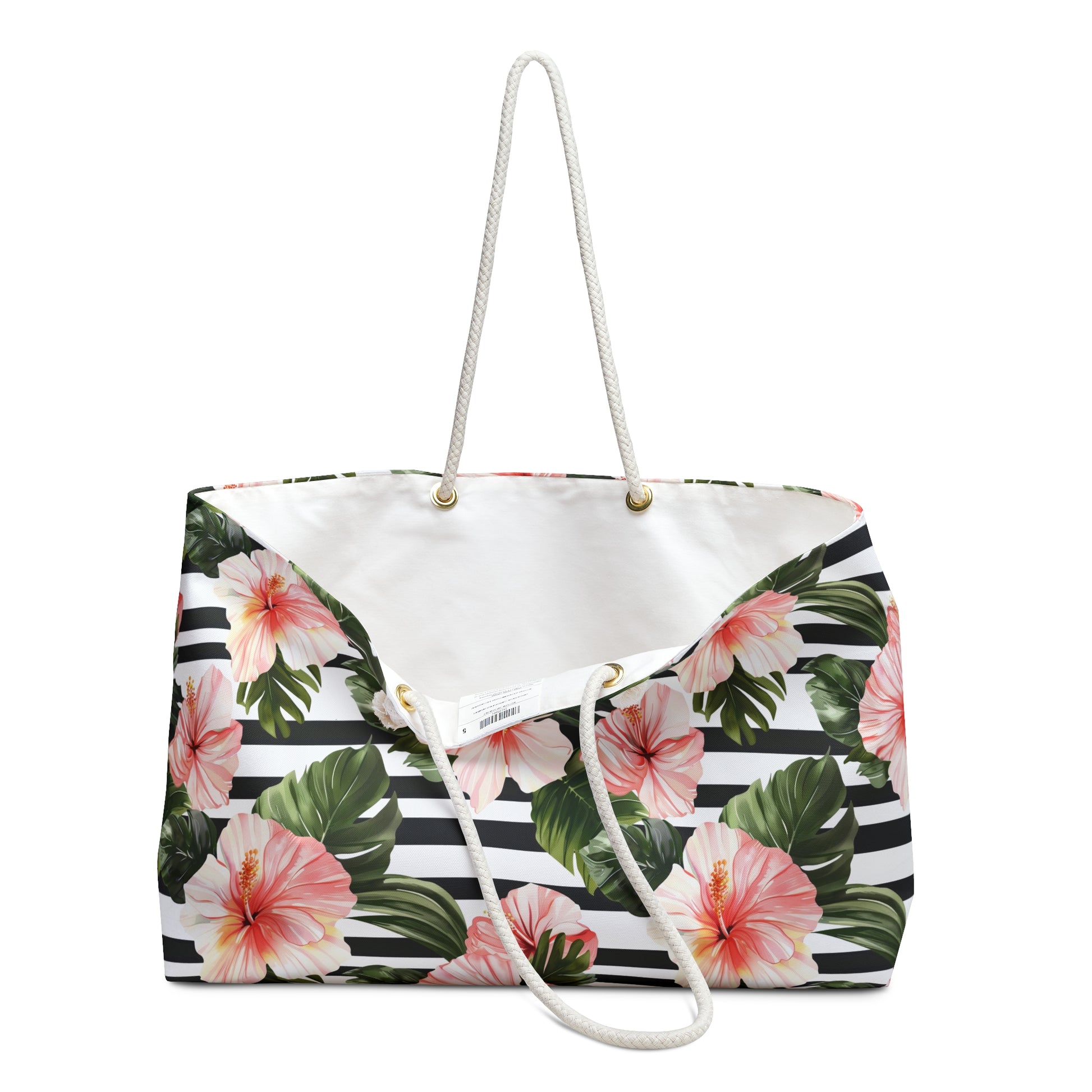 Tropical Floral Weekender Bag - Perfect for Travel, Beach Days, Gym, or Weekend Getaways, Floral Tote for Summer Vacations - LOLA VEGAS ART