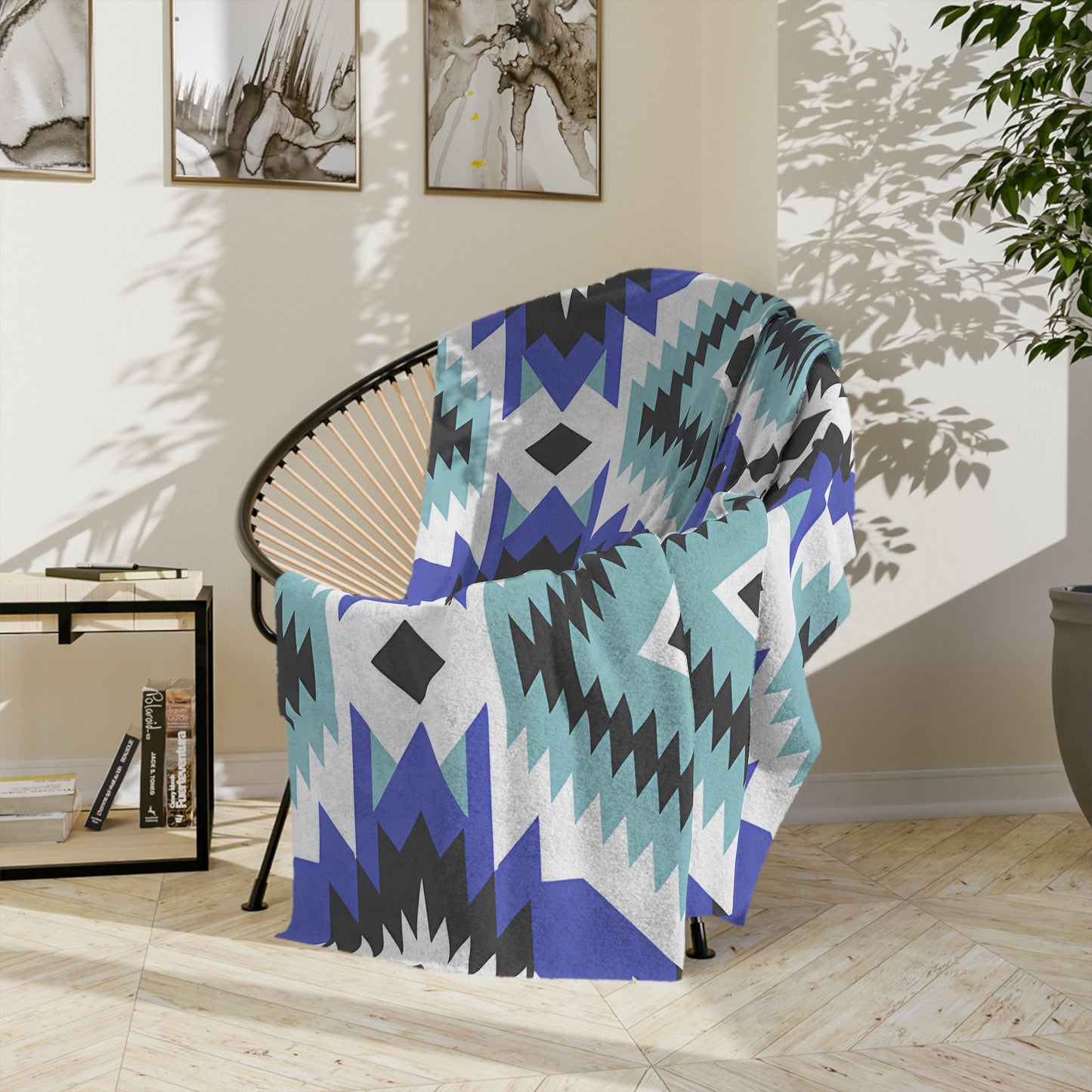Bohemian Velveteen Microfiber Blanket - Cozy Tribal Pattern Throw, Ideal for Home Decor, Camping, Picnics, and Gifts - LOLA VEGAS ART