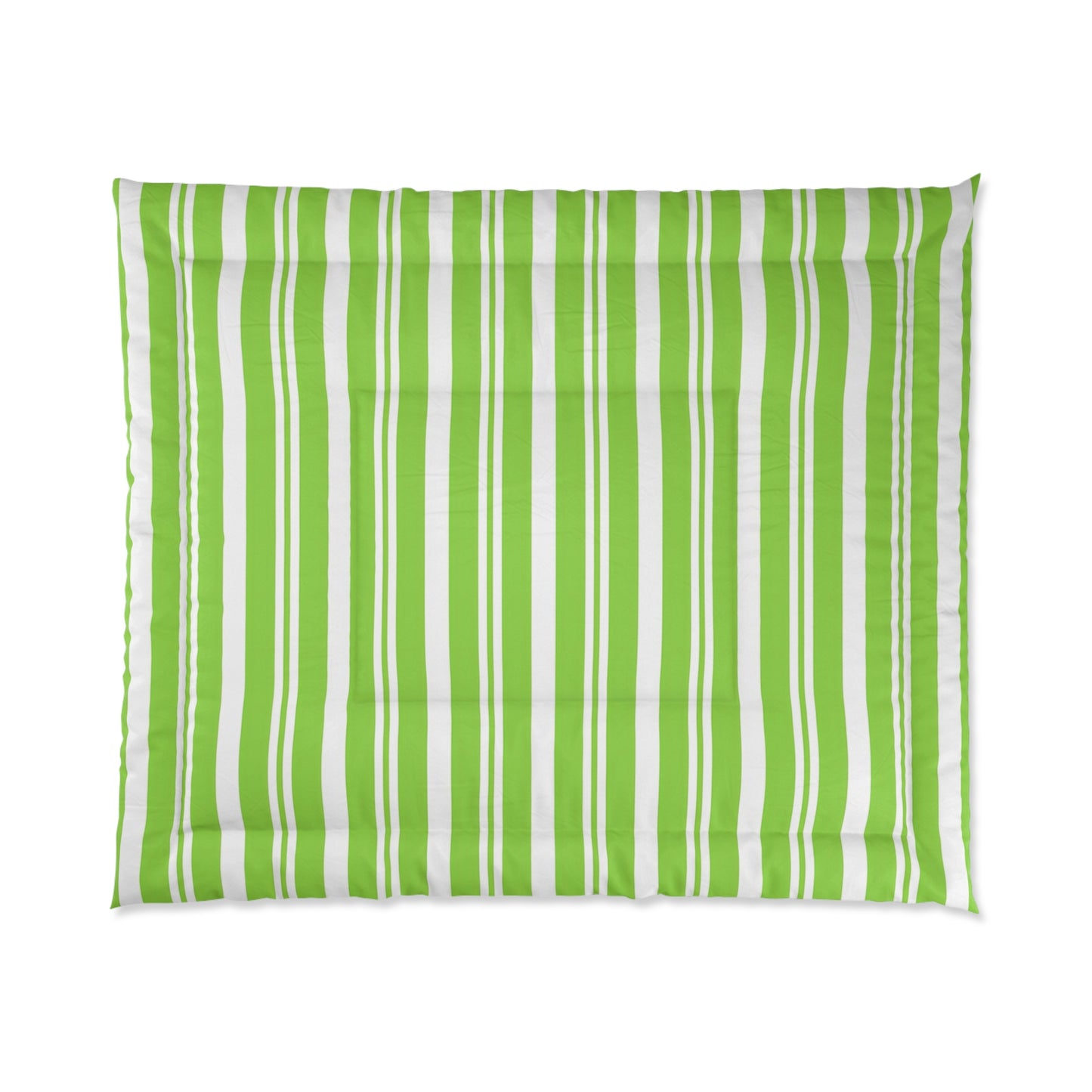 Fresh Green Striped Comforter, Cozy Bedroom Decor, Summer Bedding, Modern Quilt, Eco-Friendly Home Textile, Gift for Nature Lovers - LOLA VEGAS ART