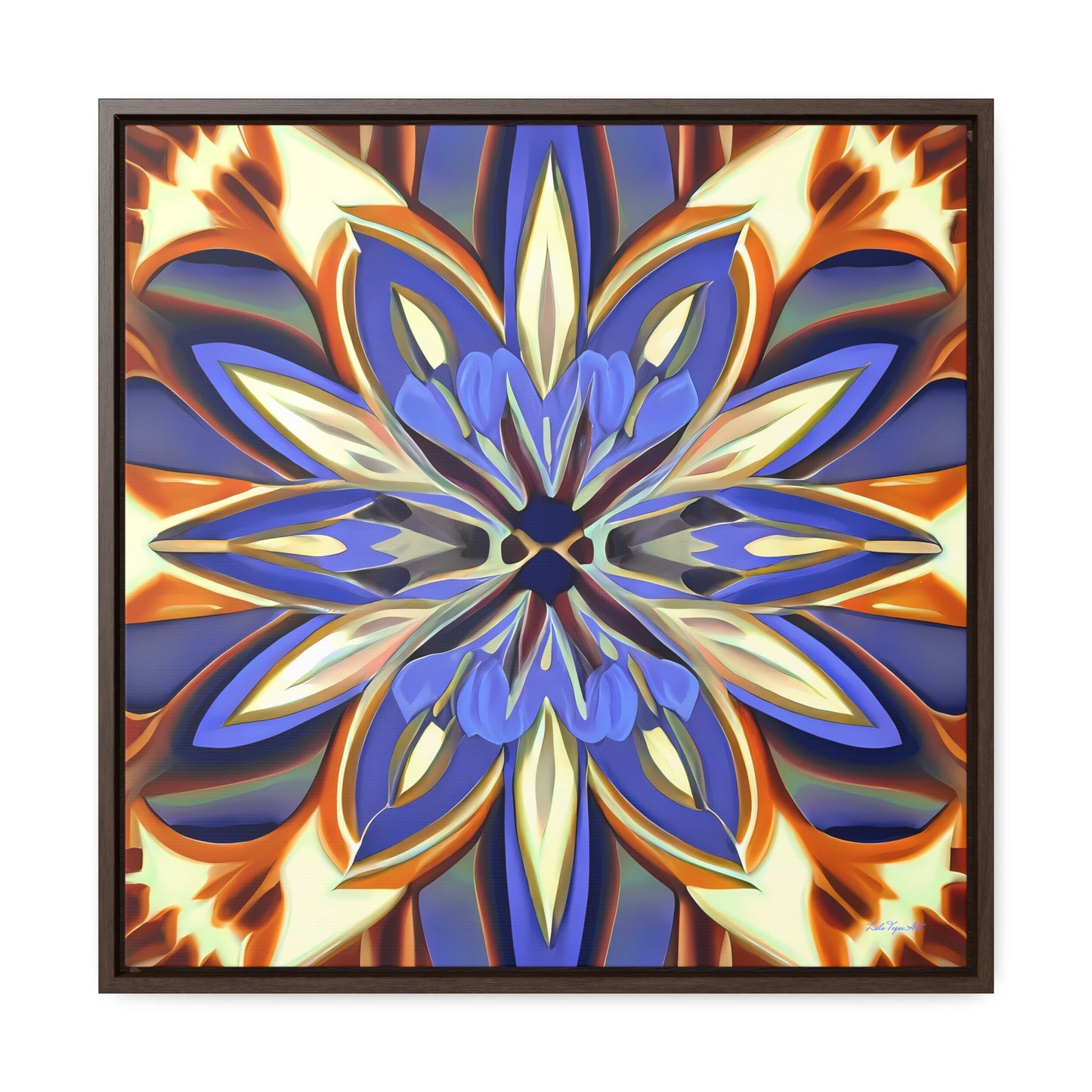 Canvas Wall Art, Abstract Floral Square Frame, Iris Purple Cream Brown Flowers, Home Decor, Gallery Prints, Floral Wall Decor, Room Decor, - LOLA VEGAS ART