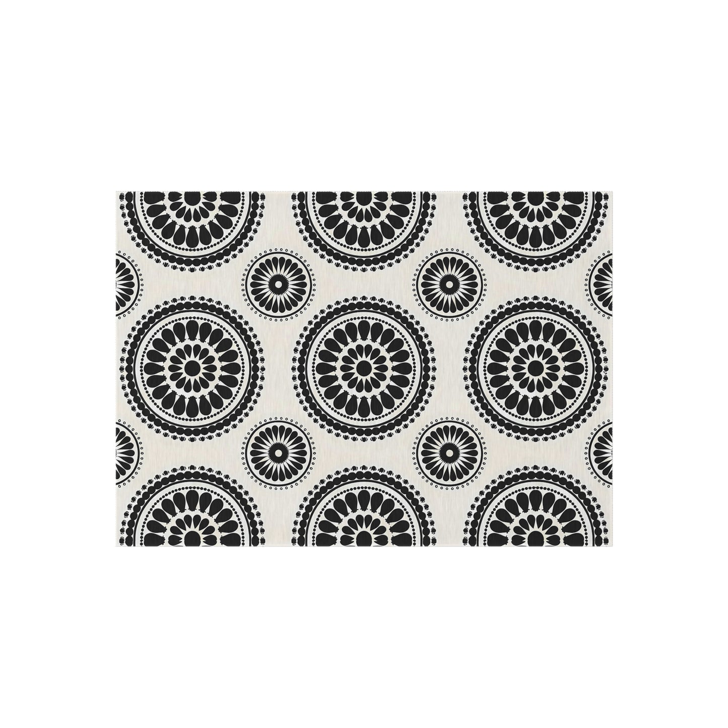 Black and White Stylish Outdoor Rug for Patios, Decks, and Gardens - Boho Chic Floor Mat for Entertaining, Home Decor, Picnic, Camping