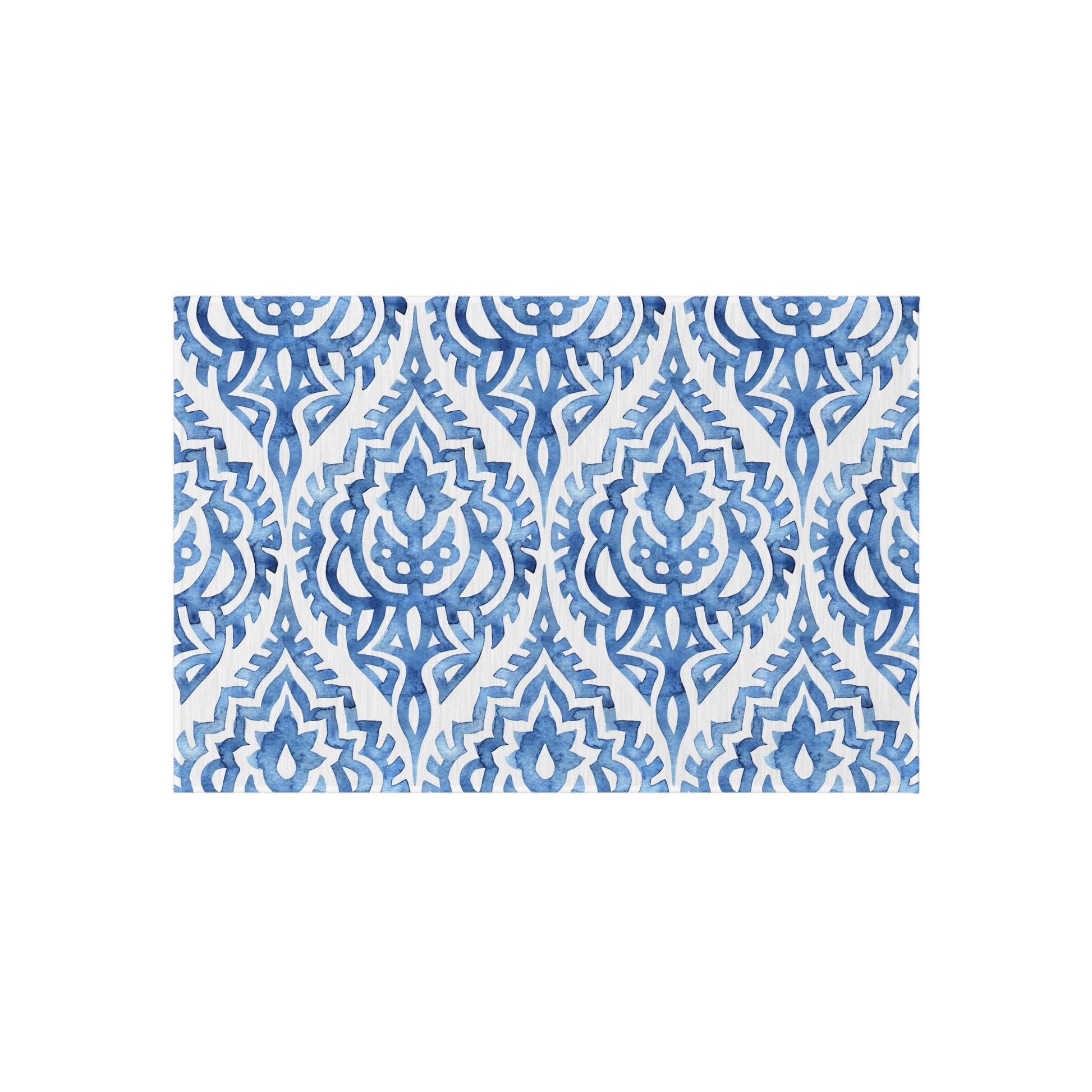 Outdoor/Indoor Rug in Elegant Blue Pattern, Patio Decor, Garden Style, Camping Accessory, Indoor/Outdoor Mat - LOLA VEGAS ART