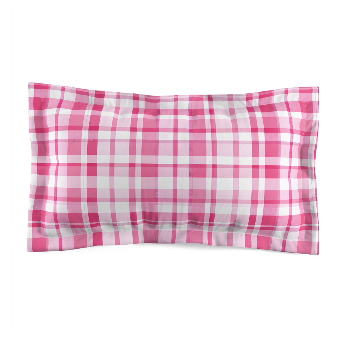 Pink Plaid Pillow Sham | Pink Checkered Pillowcase