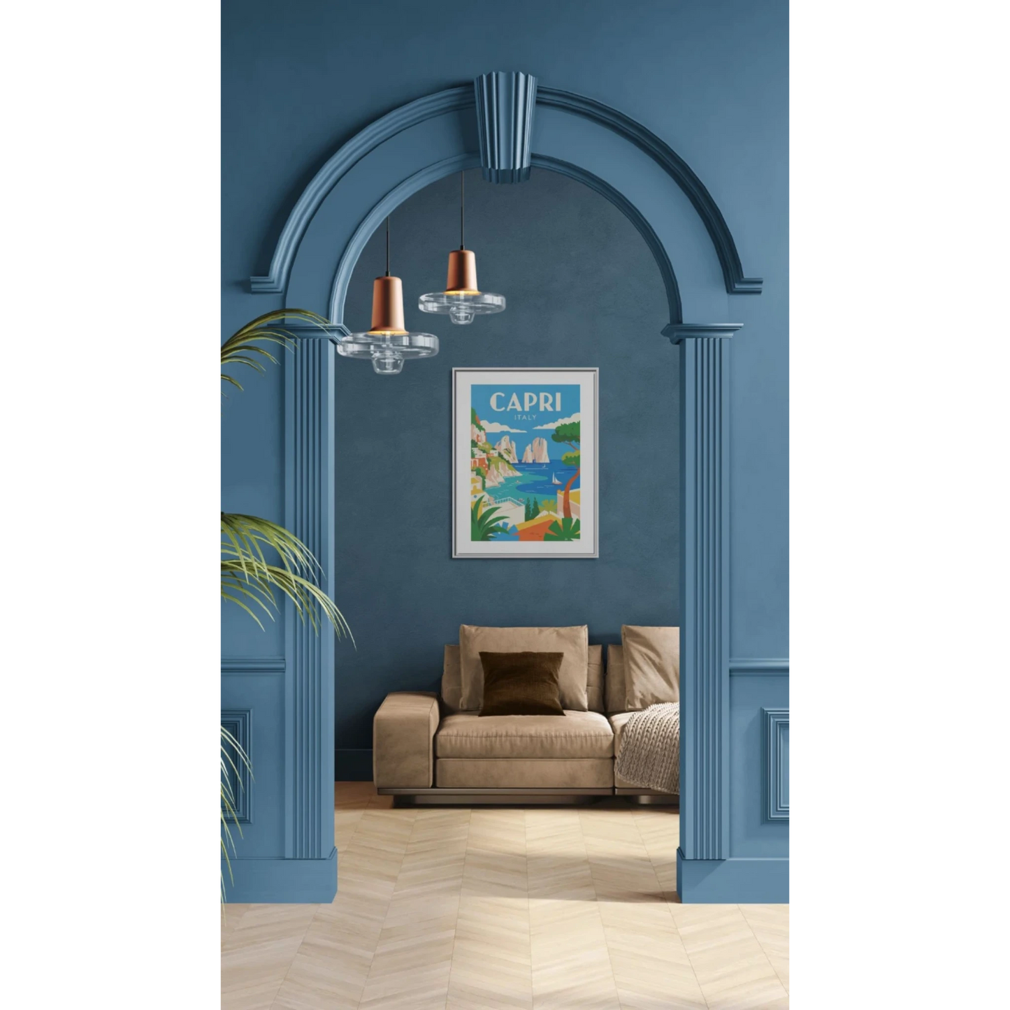 Capri Italy Framed Print, Vibrant Art, Home Decor, Travel Inspiration, Gift for Travelers, Wall Art for Office - LOLA VEGAS ART