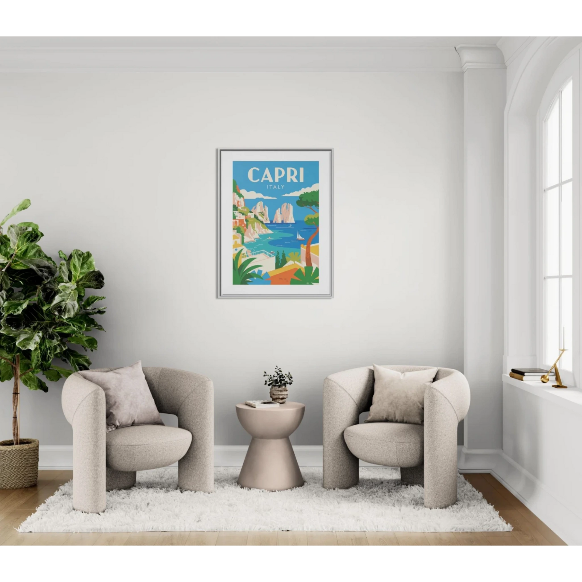 Capri Italy Framed Print, Vibrant Art, Home Decor, Travel Inspiration, Gift for Travelers, Wall Art for Office - LOLA VEGAS ART