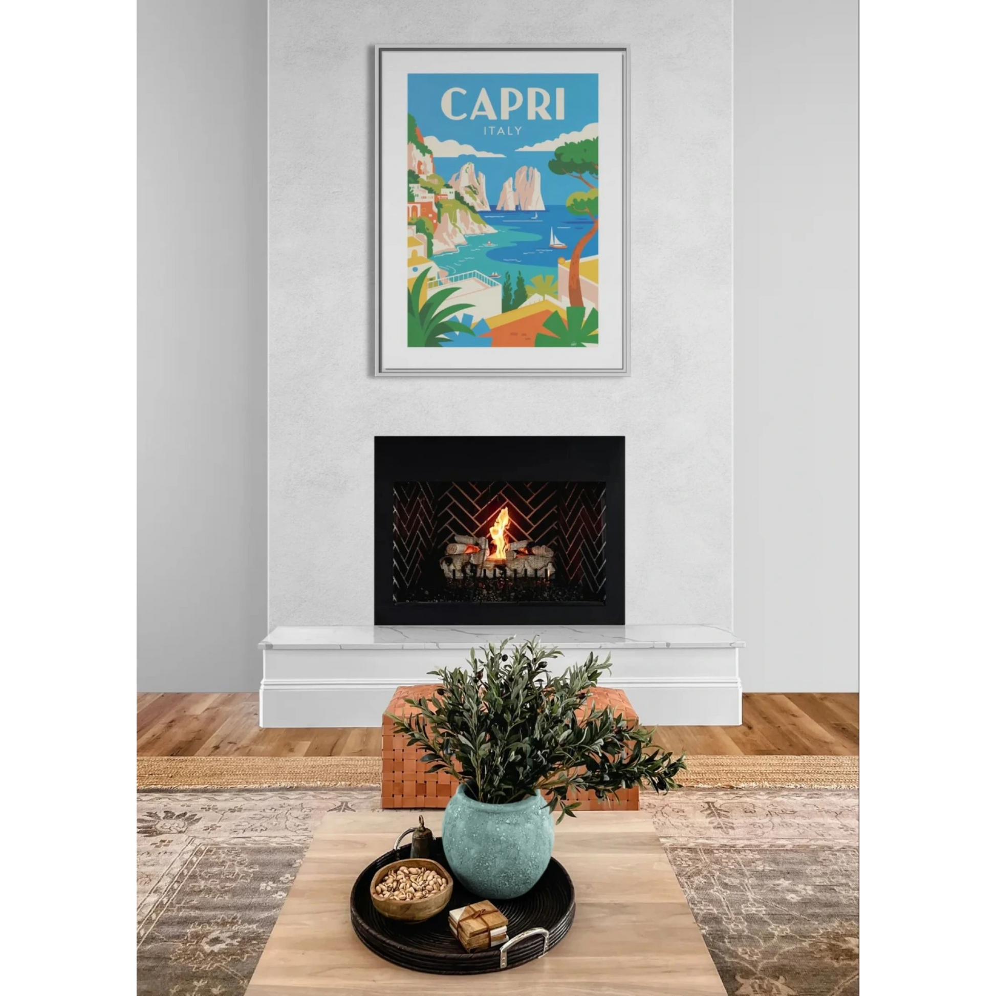 Capri Italy Framed Print, Vibrant Art, Home Decor, Travel Inspiration, Gift for Travelers, Wall Art for Office - LOLA VEGAS ART