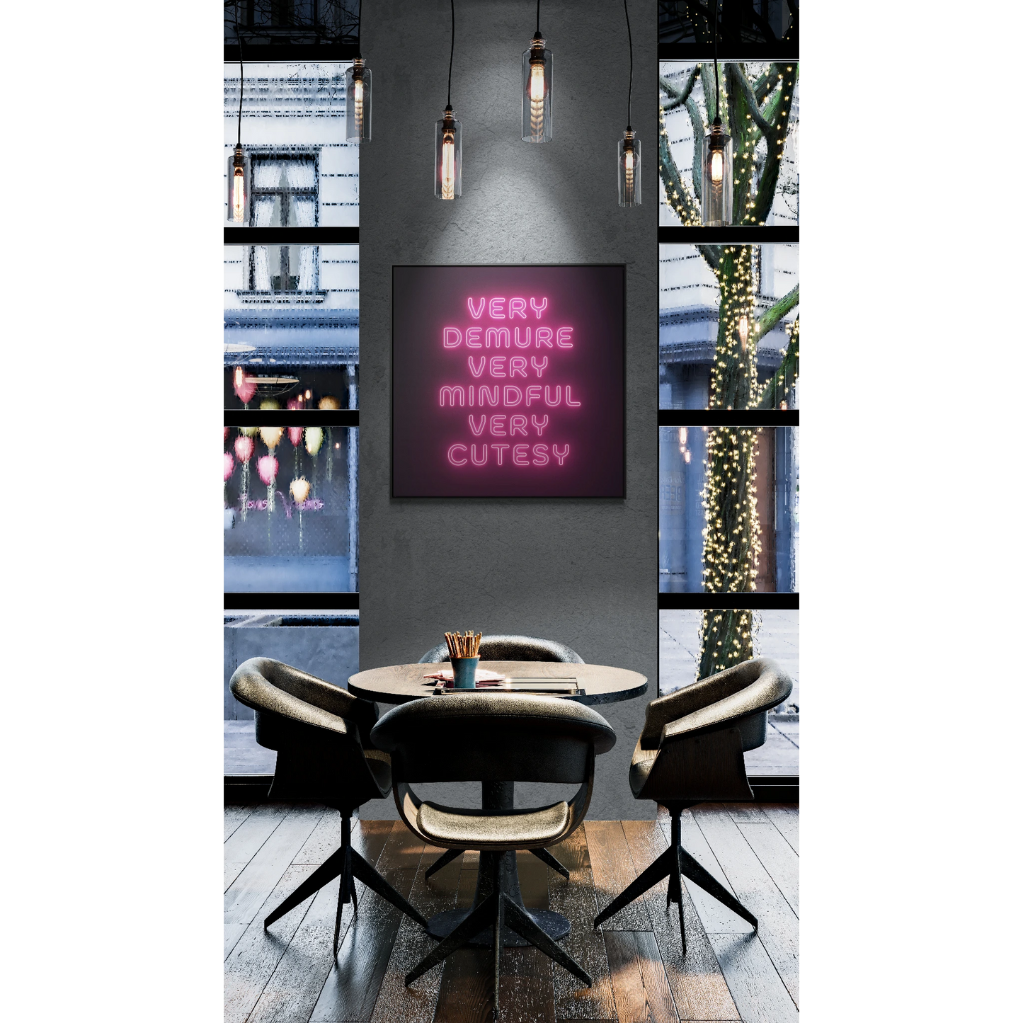 Trendy Quote Square Frame Canvas Wall Art for Fashionistas, Very Demure Very Mindful Very Cutesy, Fun Decor, Gallery Canvas Wraps, Home - LOLA VEGAS ART