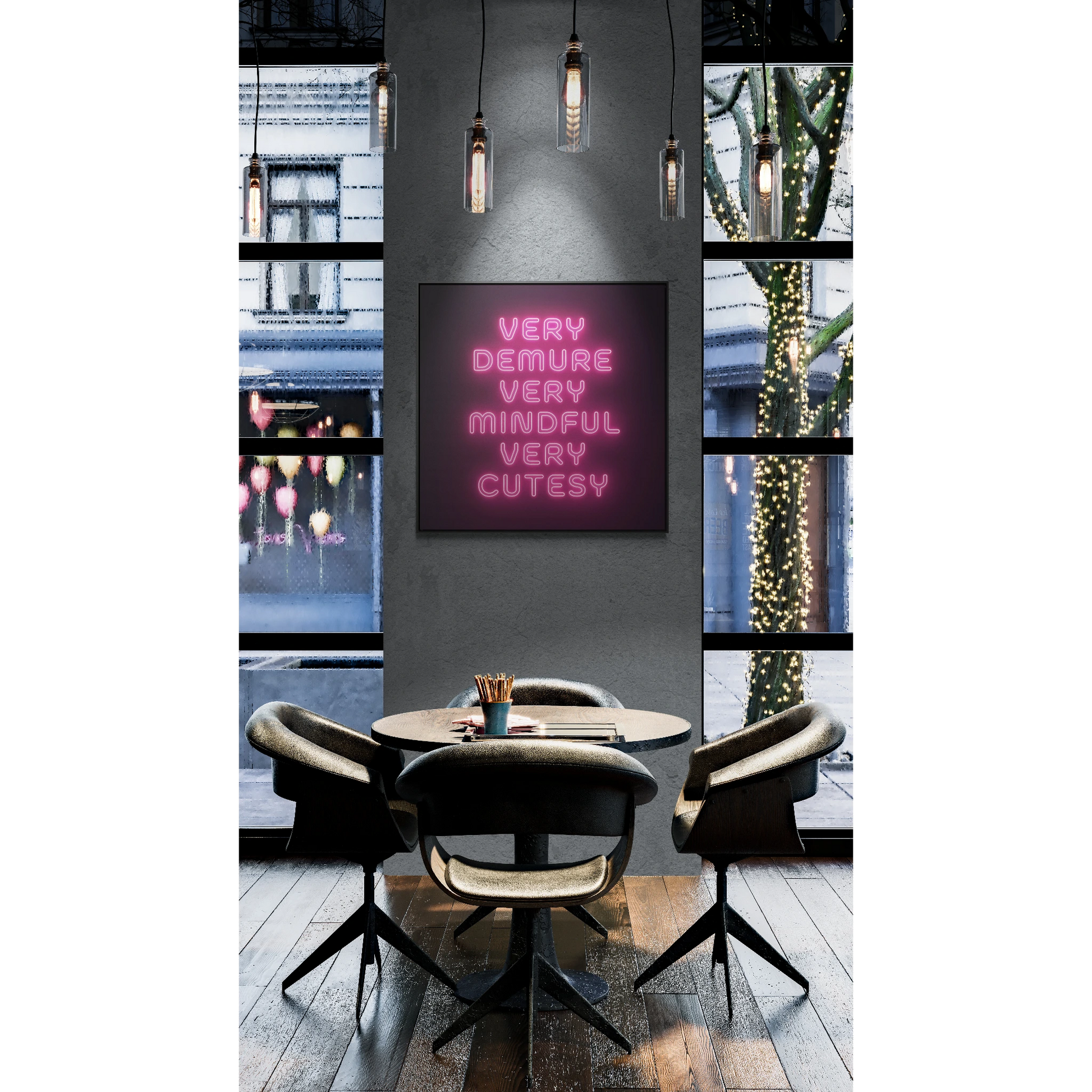 Trendy Quote Square Frame Canvas Wall Art for Fashionistas, Very Demure Very Mindful Very Cutesy, Fun Decor, Gallery Canvas Wraps, Home - LOLA VEGAS ART
