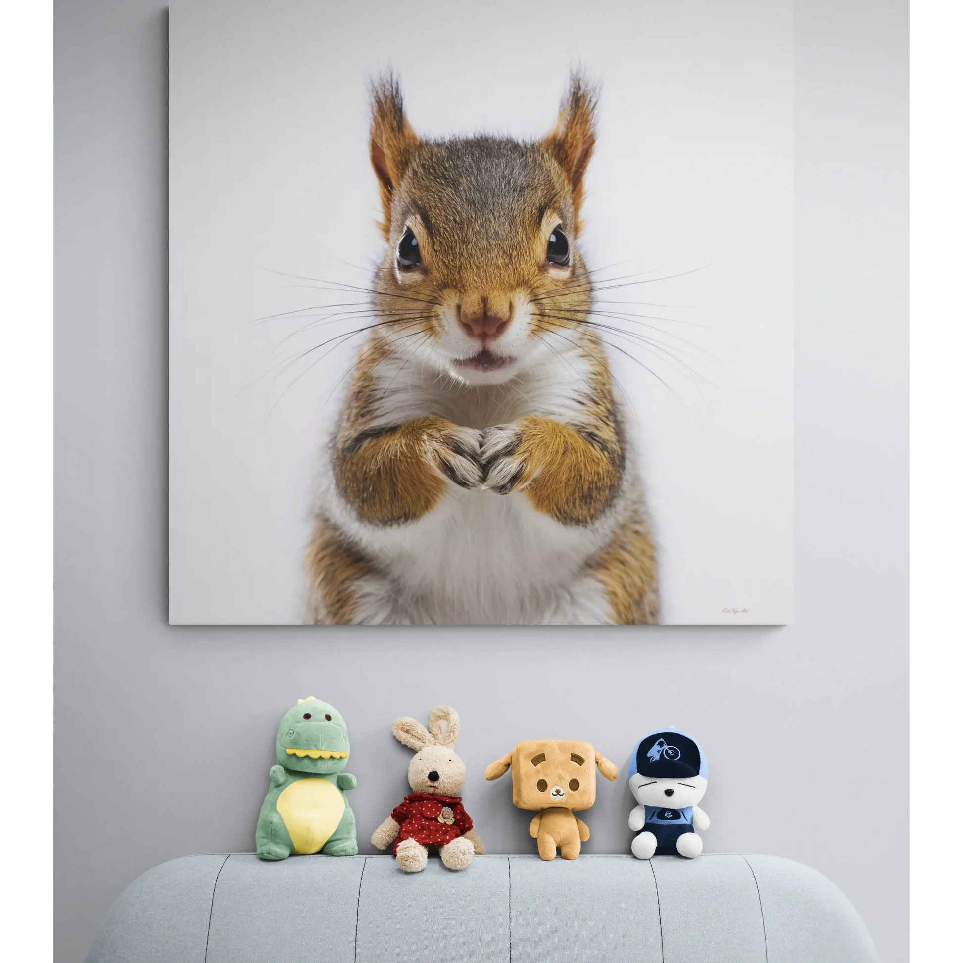 Canvas Print, Baby Squirrel Fine Art Photography on Matte Stretched Canvas, Animal Lover Decor, Children's Room Wall Art, Nursery - LOLA VEGAS ART