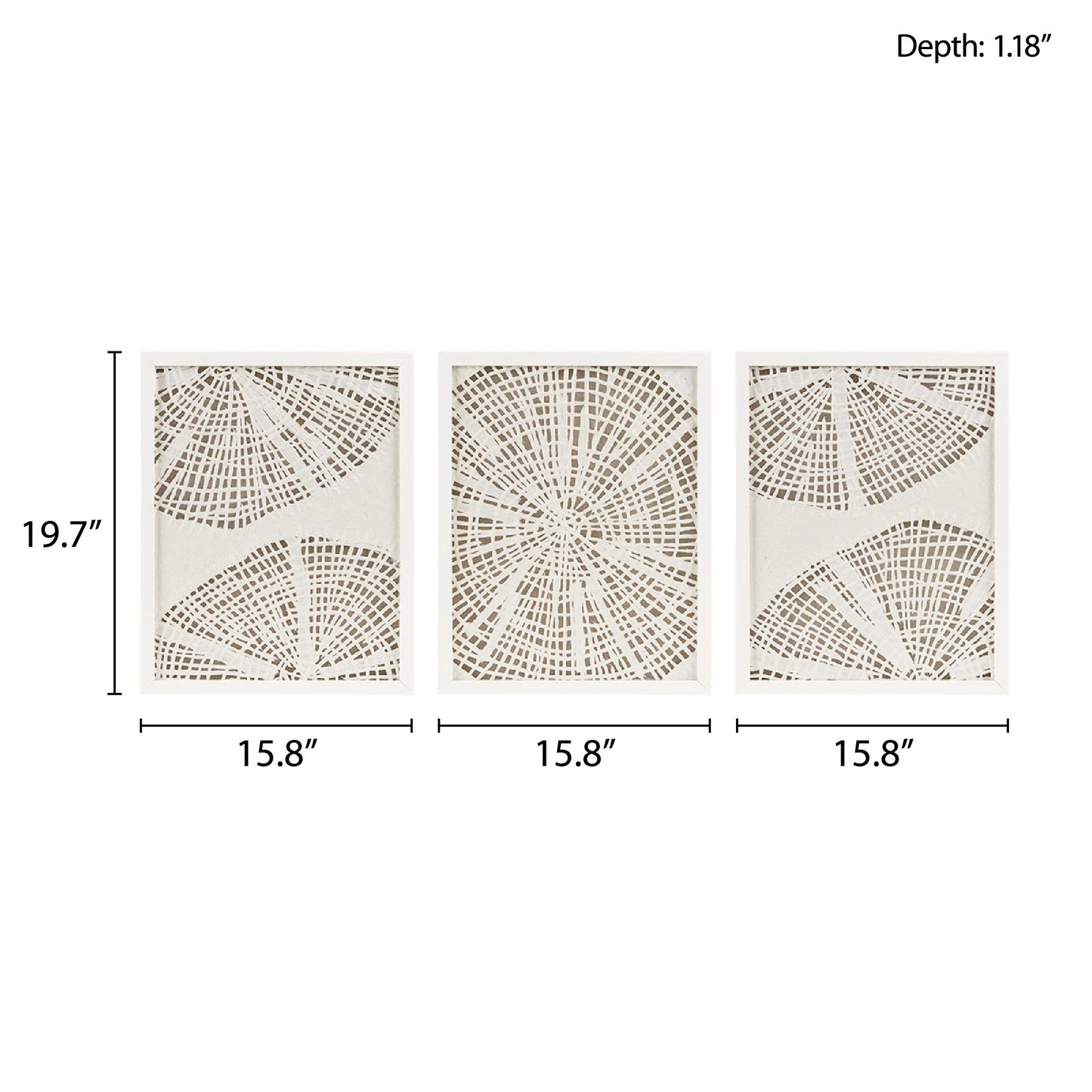 Framed Abstract Coastal Rice Paper 3-piece Shadowbox Wall Decor Set - LOLA VEGAS ART