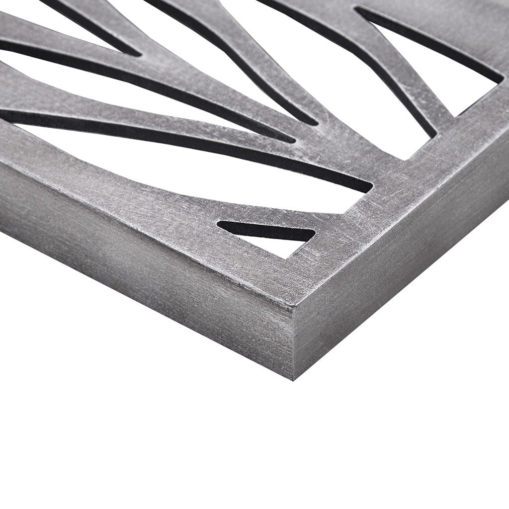 Grey Laser Cut Wood 2-piece Panel Wall Decor Set - LOLA VEGAS ART