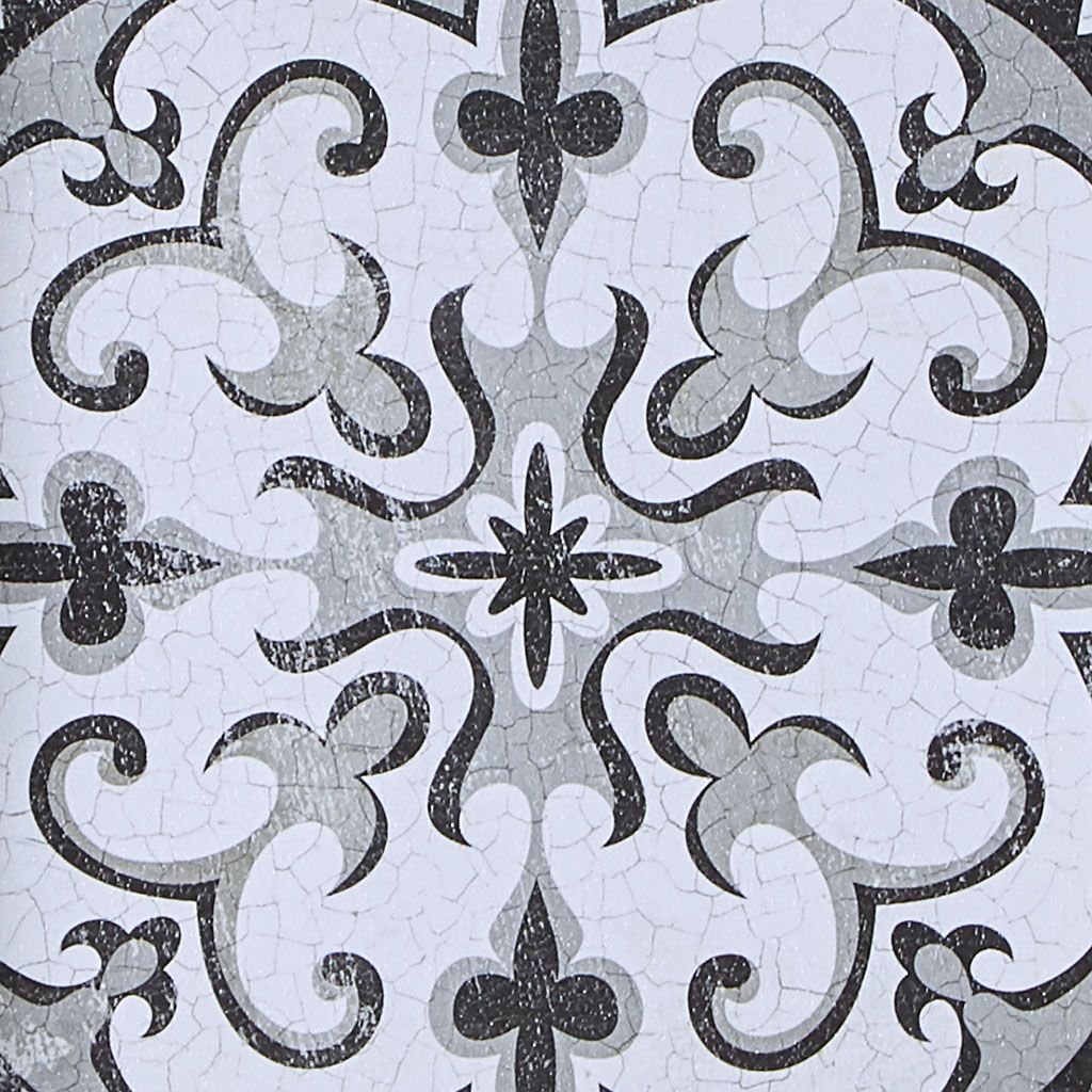 Distressed Black and White Medallion Tile 3-piece Wall Decor Set - LOLA VEGAS ART