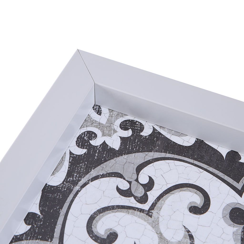 Distressed Black and White Medallion Tile 3-piece Wall Decor Set - LOLA VEGAS ART