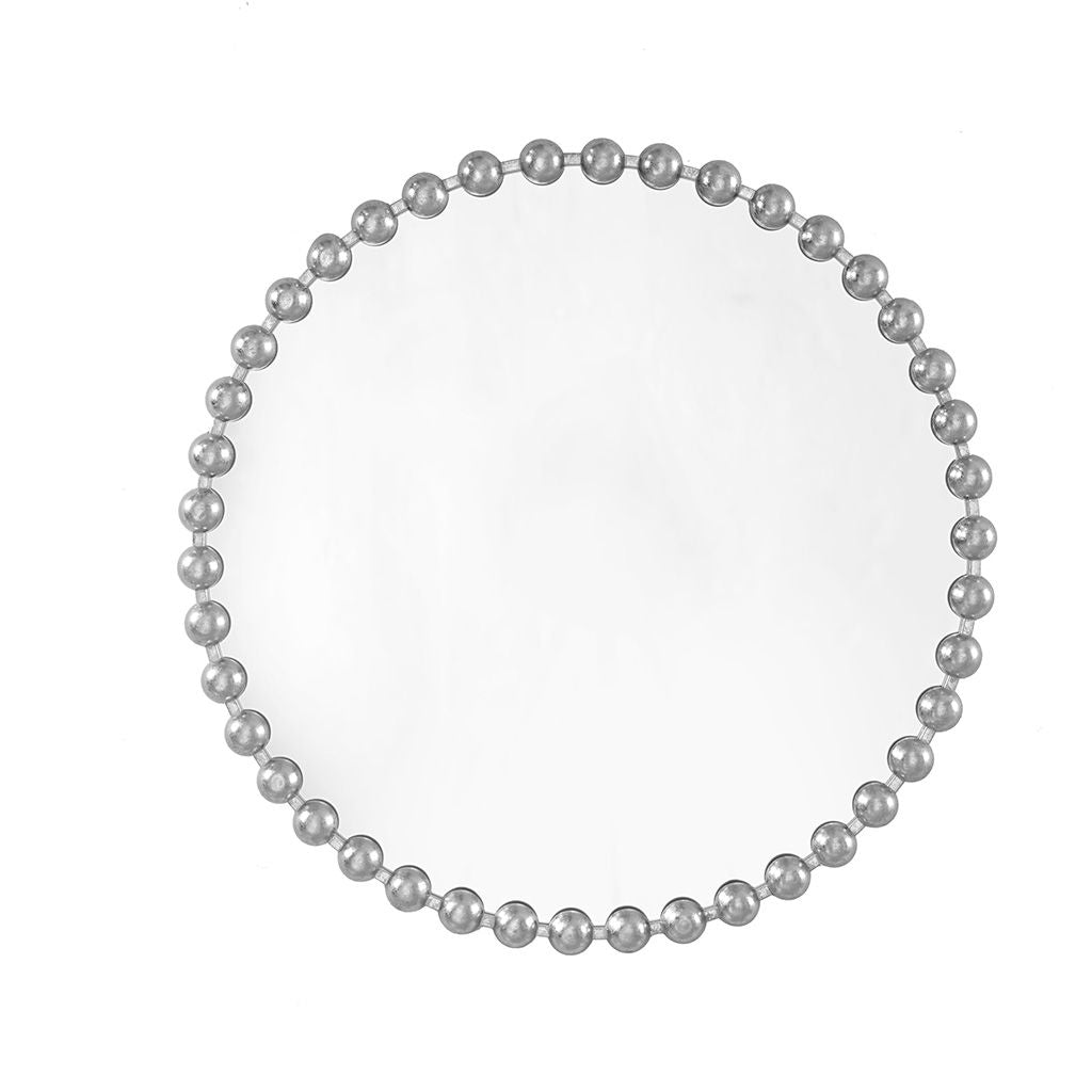 Beaded Round Wall Mirror 36"D - LOLA VEGAS ART