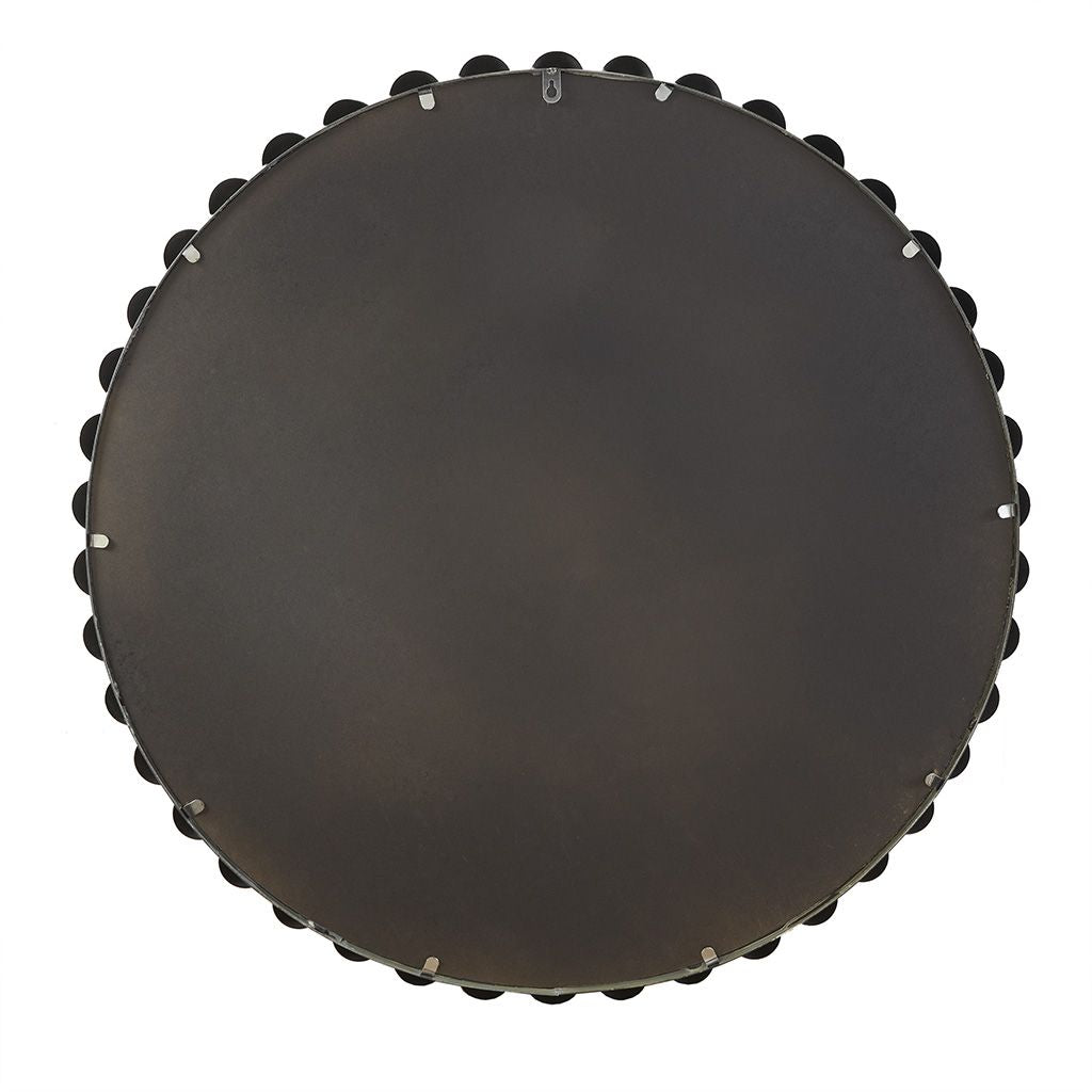 Beaded Round Wall Mirror 36"D - LOLA VEGAS ART