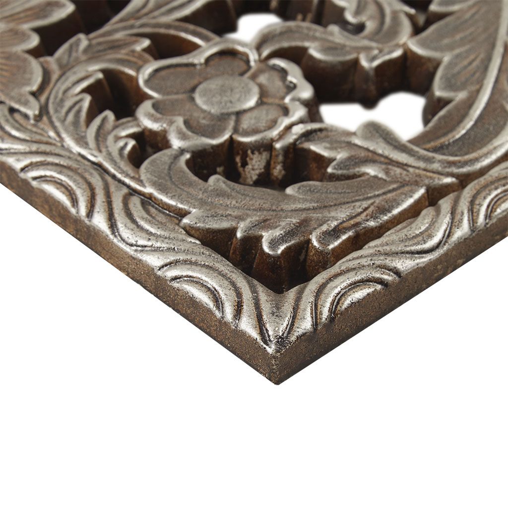 Distressed Carved Wood 2-piece Wall Decor Set - LOLA VEGAS ART