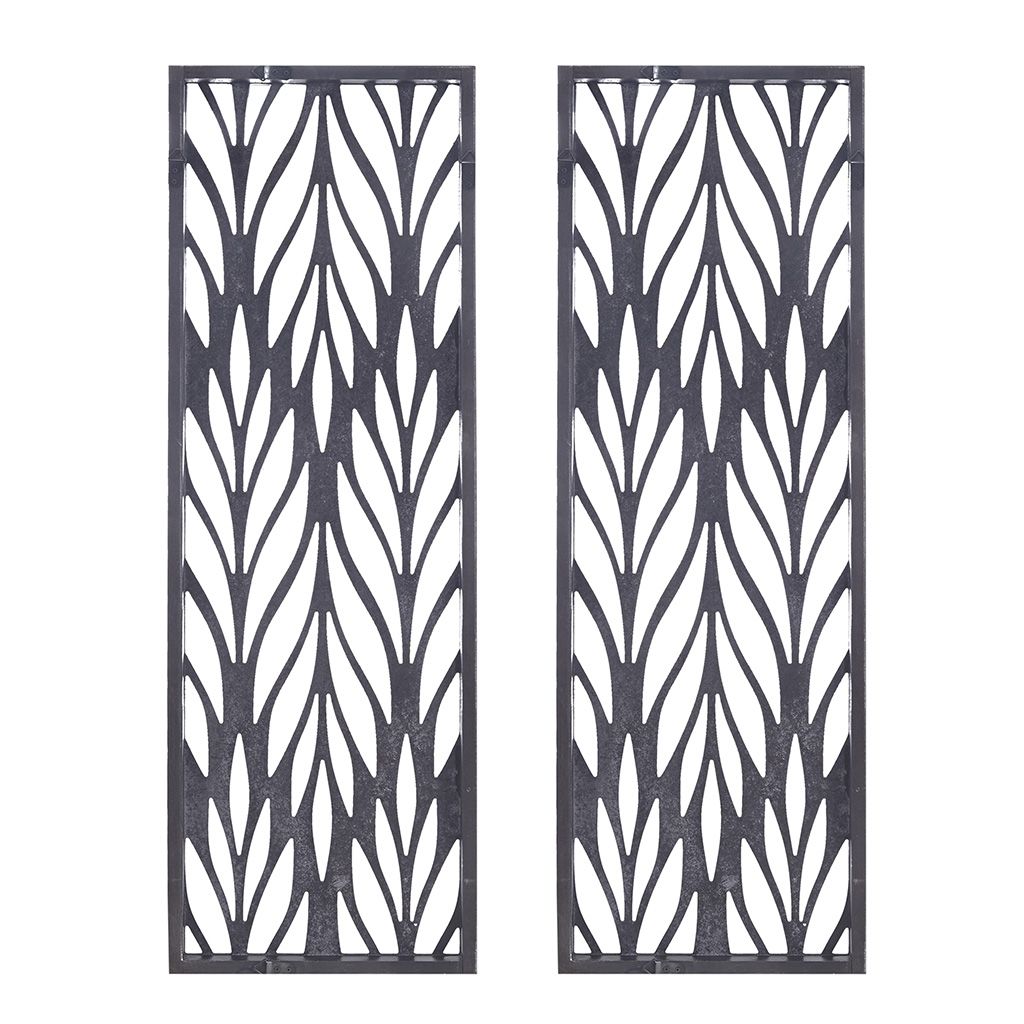 Grey Laser Cut Wood 2-piece Panel Wall Decor Set - LOLA VEGAS ART