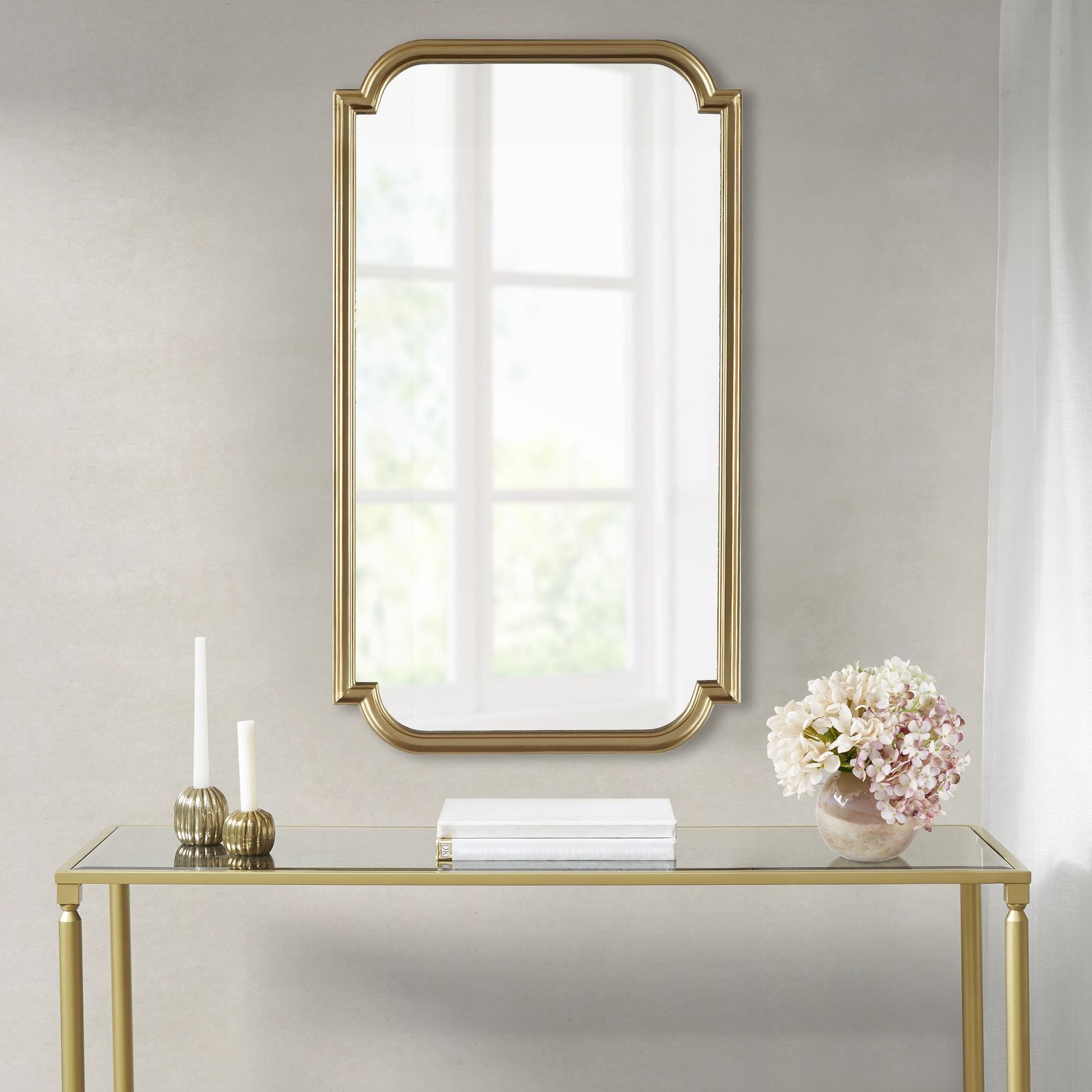 Gold Scalloped Wood Wall Mirror - LOLA VEGAS ART