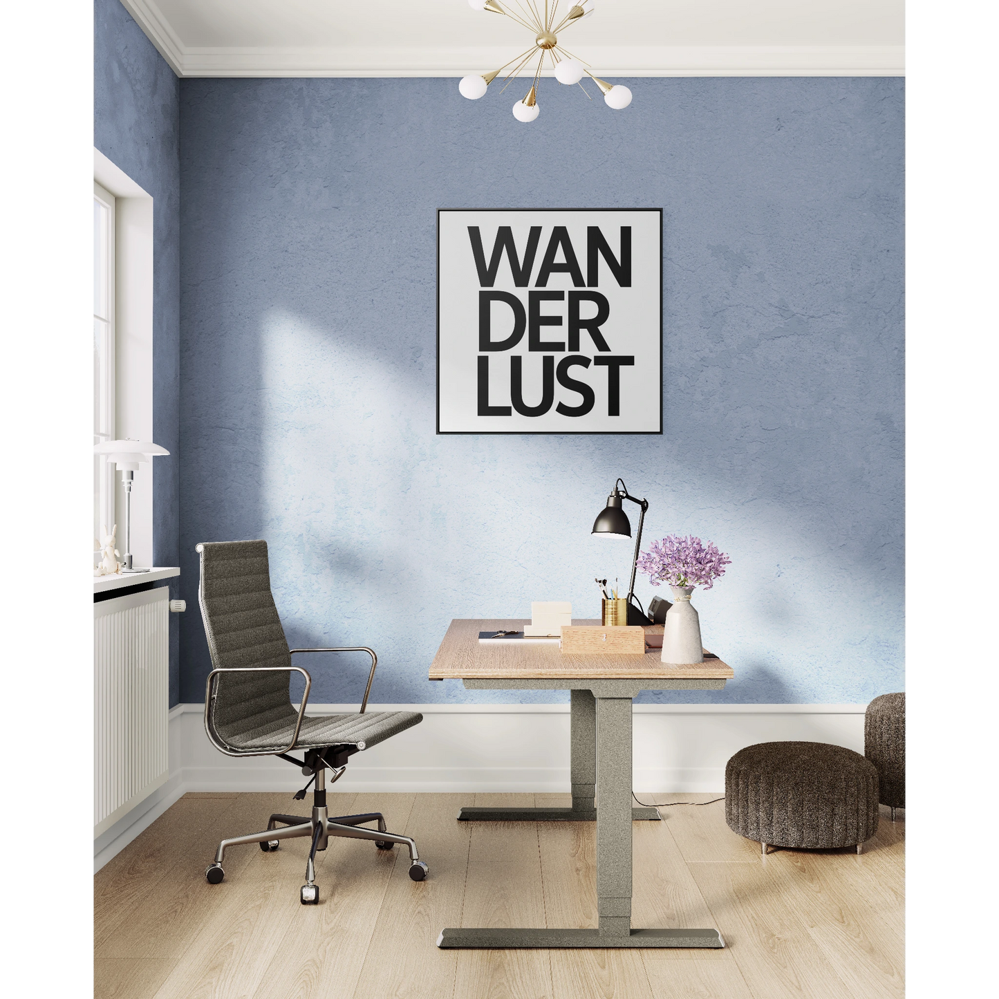 Typography Wanderlust Square Canvas Wrap Wall Art, Travel Lovers Home Decor, Gallery Frame Quote Print, Wall Hanging, Adventure Art Gift, - LOLA VEGAS ART