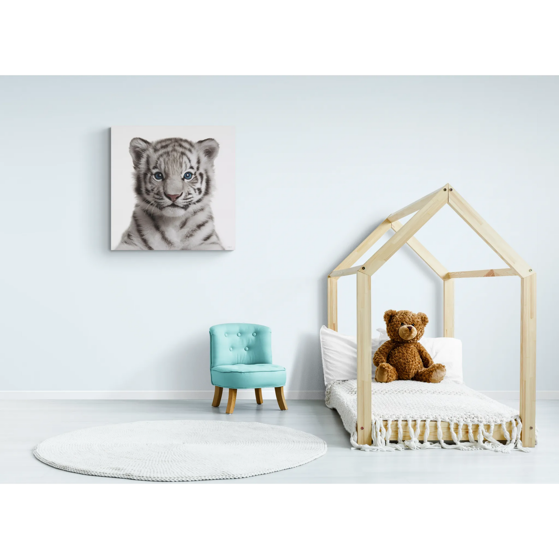 Canvas Print, Baby Tiger Photo Art, Animal Lover Nursery Decor, Kids Room Wall Art, Wildlife Nursery Wall Decor - LOLA VEGAS ART