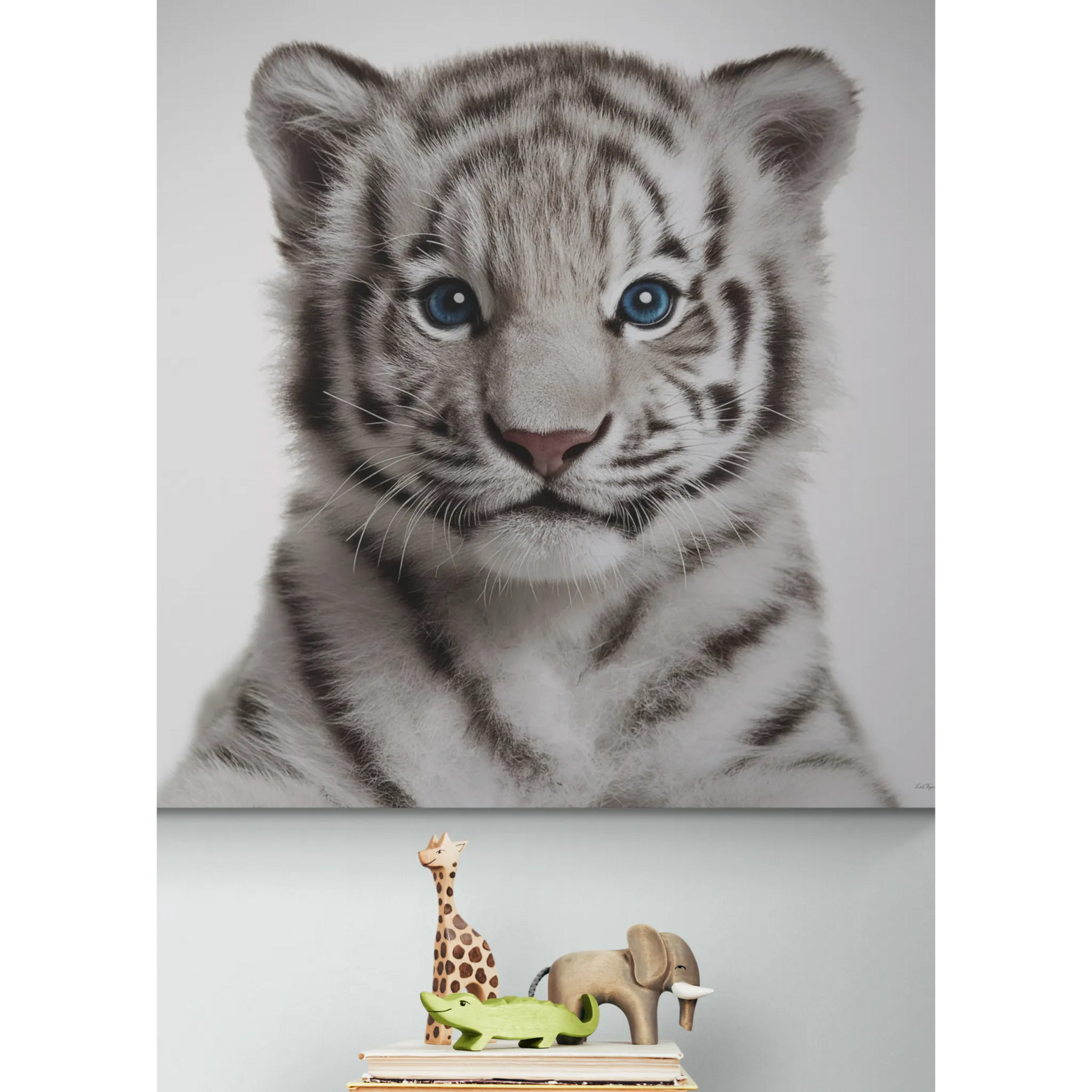 Canvas Print, Baby Tiger Photo Art, Animal Lover Nursery Decor, Kids Room Wall Art, Wildlife Nursery Wall Decor - LOLA VEGAS ART