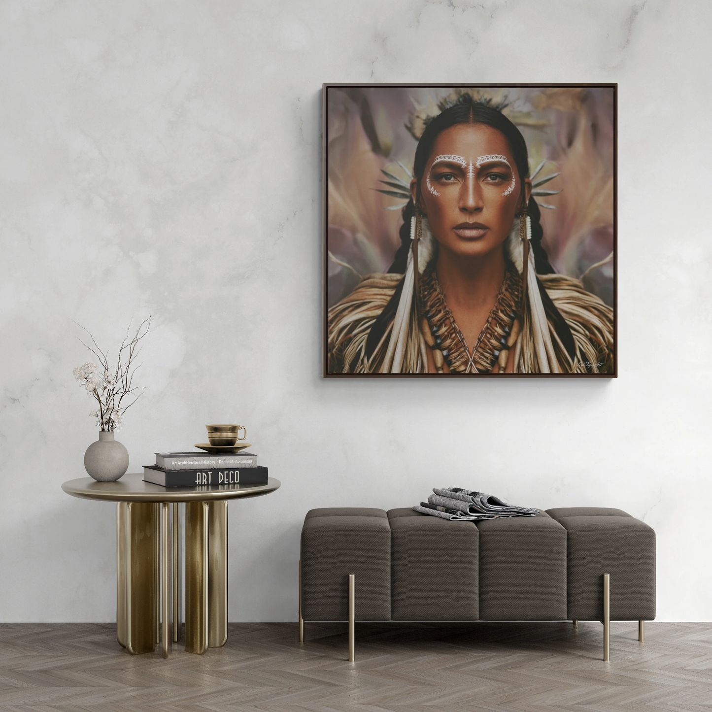 Woman Square Framed Canvas Wall Art, Gallery Canvas Wraps, Fine Art Photography Print, Home Decor, Wall Hanging, Boho Chic, - LOLA VEGAS ART