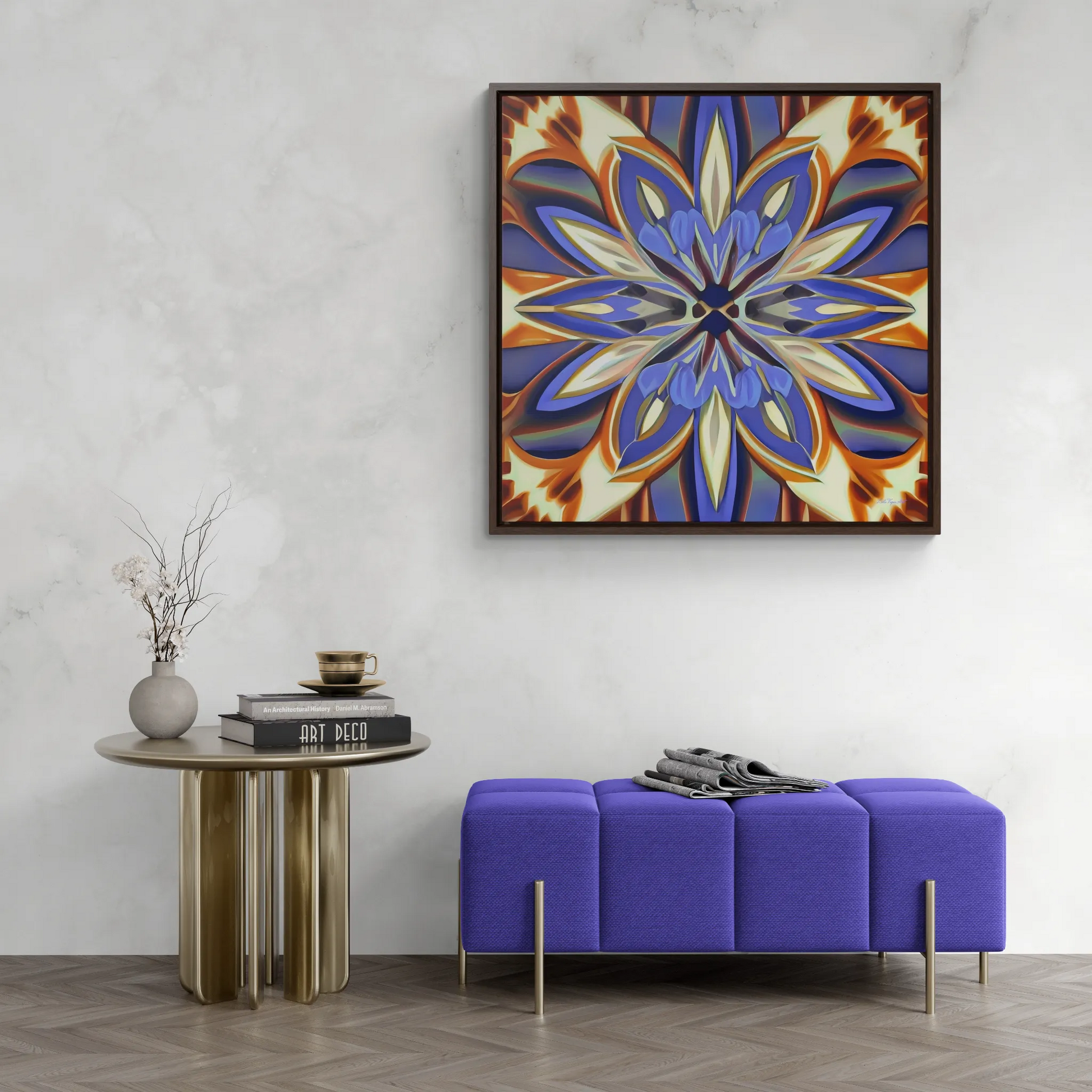 Canvas Wall Art, Abstract Floral Square Frame, Iris Purple Cream Brown Flowers, Home Decor, Gallery Prints, Floral Wall Decor, Room Decor, - LOLA VEGAS ART