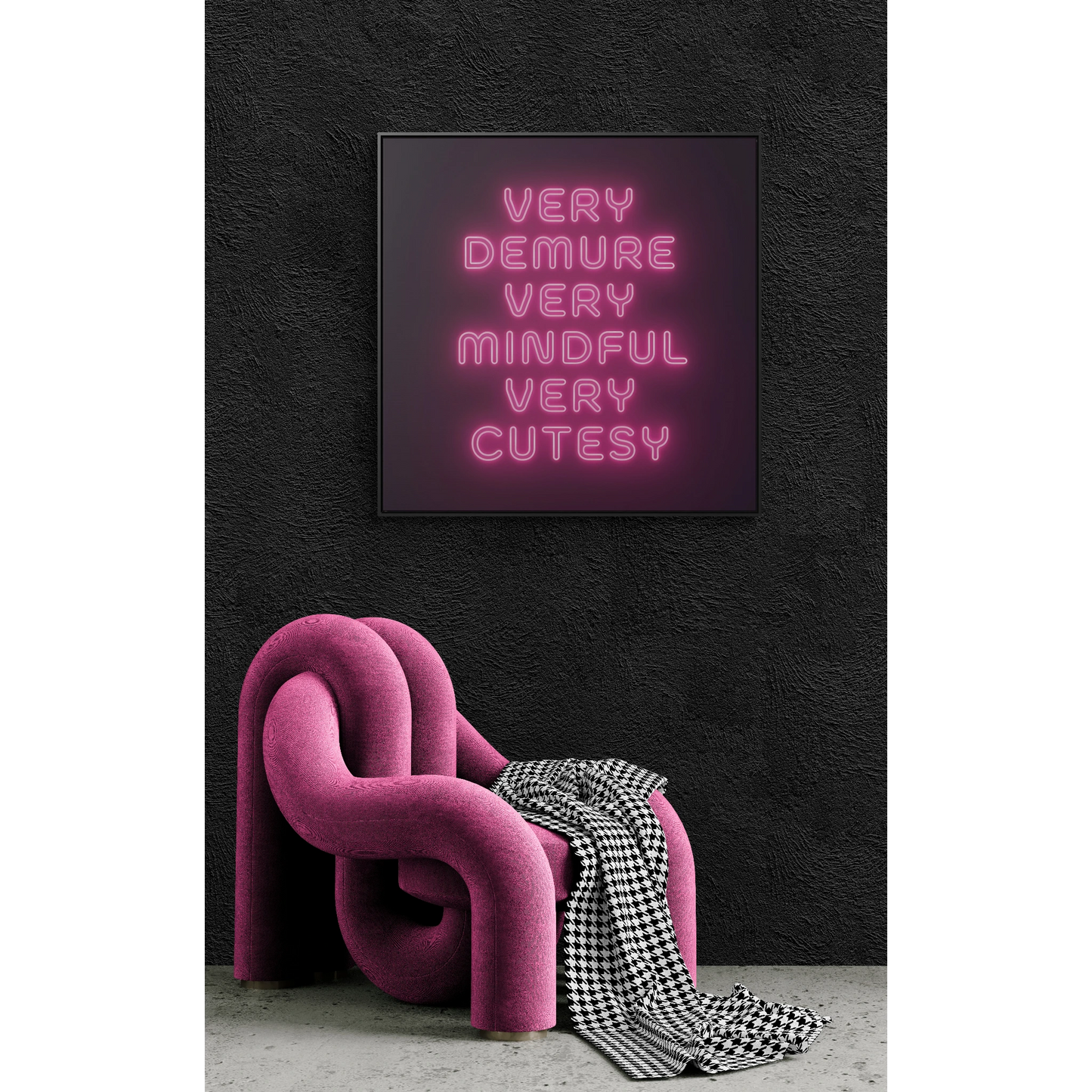 Trendy Quote Square Frame Canvas Wall Art for Fashionistas, Very Demure Very Mindful Very Cutesy, Fun Decor, Gallery Canvas Wraps, Home - LOLA VEGAS ART