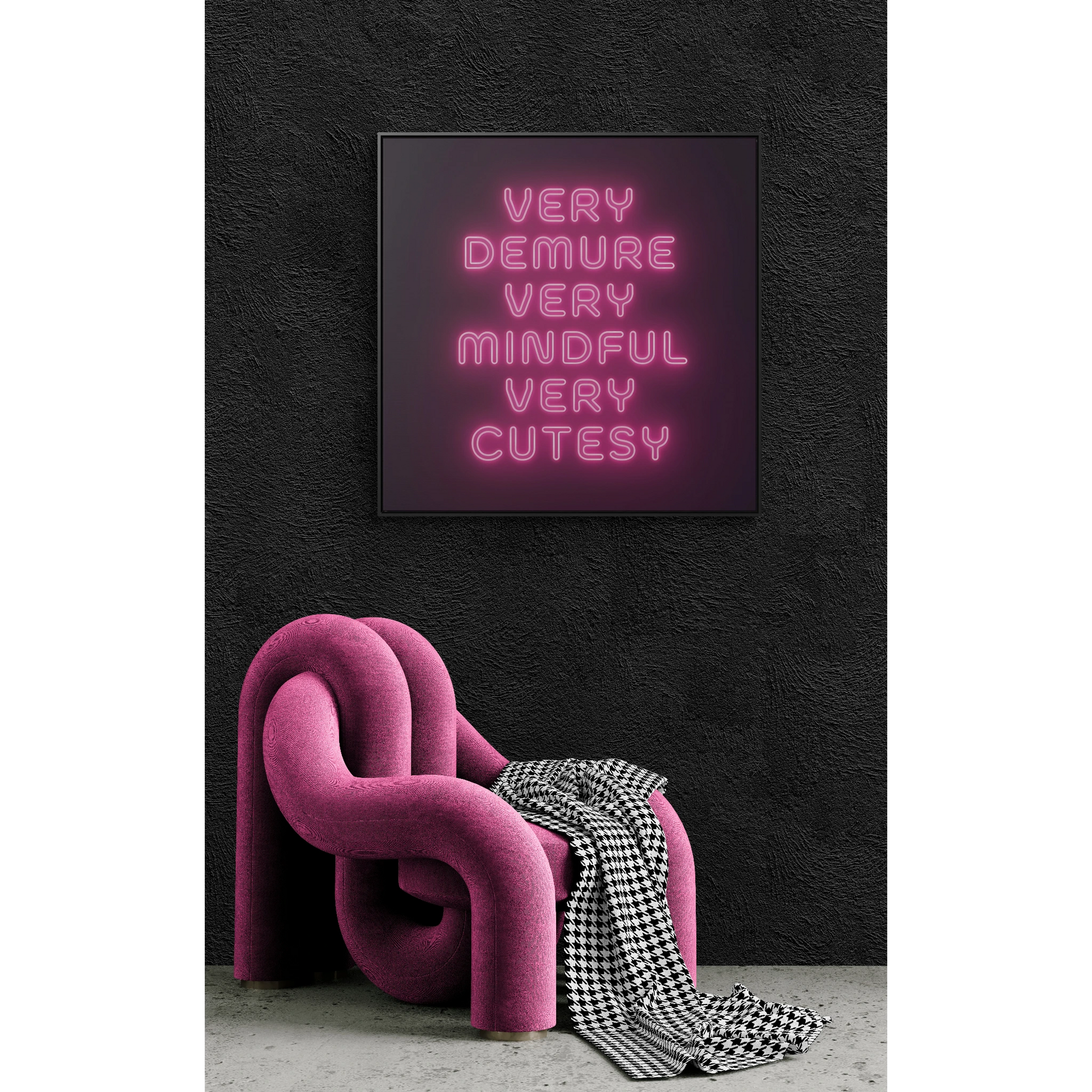Trendy Quote Square Frame Canvas Wall Art for Fashionistas, Very Demure Very Mindful Very Cutesy, Fun Decor, Gallery Canvas Wraps, Home - LOLA VEGAS ART