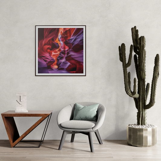 Antelope Canyon Square Frame Canvas, Southwest Navajo Wall Art, Arizona Desert Photography Decor, Gallery Canvas Wraps, Home Office Decor, - LOLA VEGAS ART