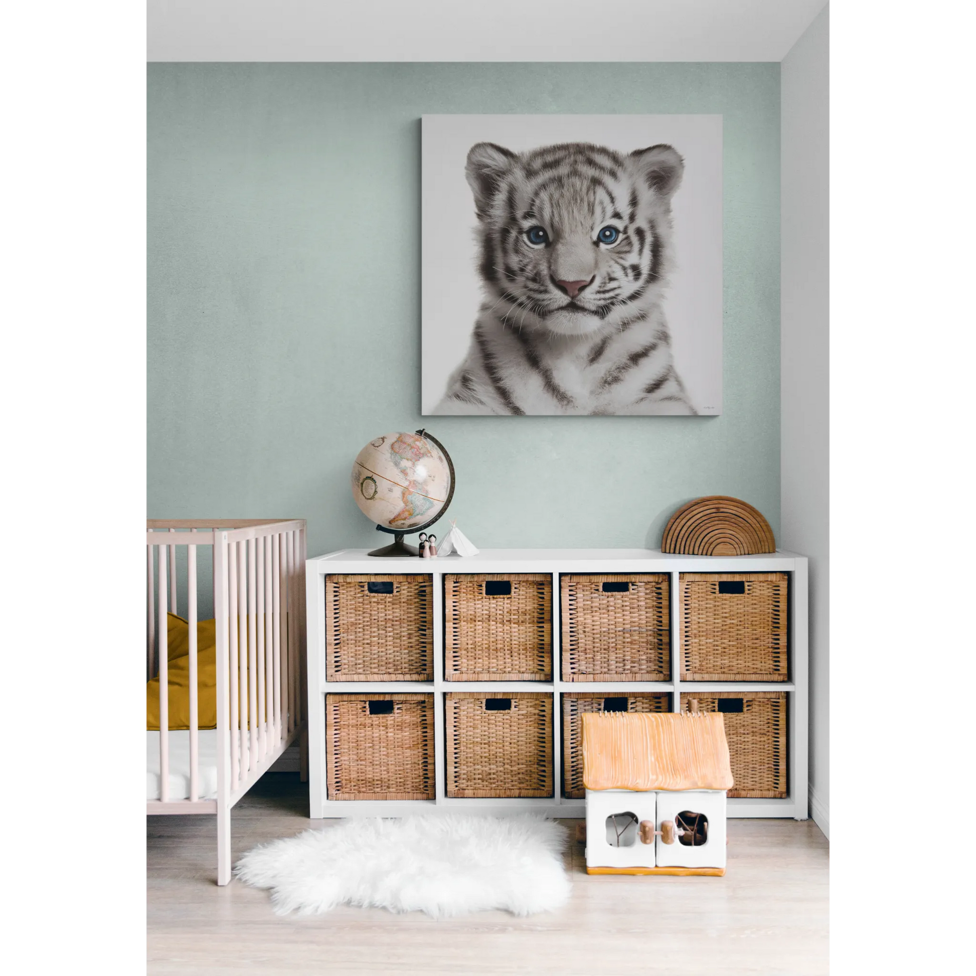 Canvas Print, Baby Tiger Photo Art, Animal Lover Nursery Decor, Kids Room Wall Art, Wildlife Nursery Wall Decor - LOLA VEGAS ART