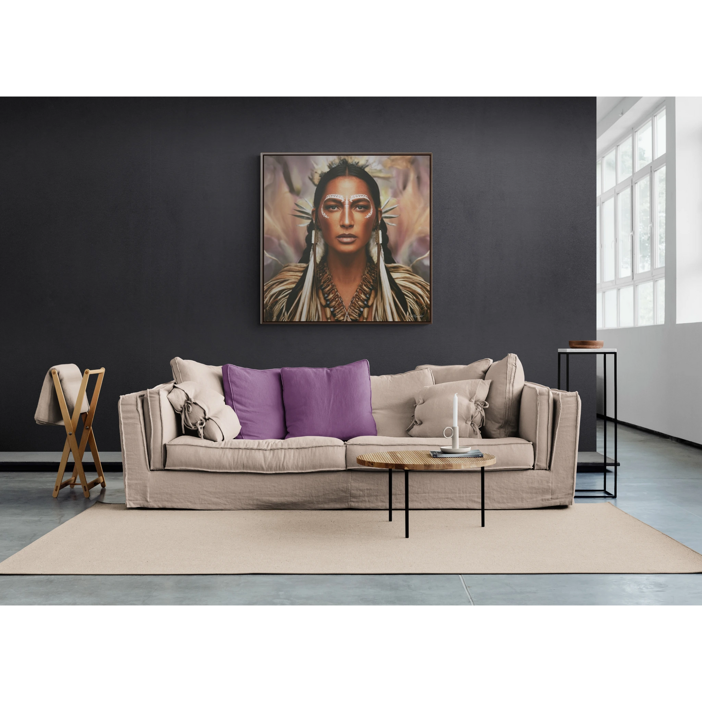 Woman Square Framed Canvas Wall Art, Gallery Canvas Wraps, Fine Art Photography Print, Home Decor, Wall Hanging, Boho Chic, - LOLA VEGAS ART