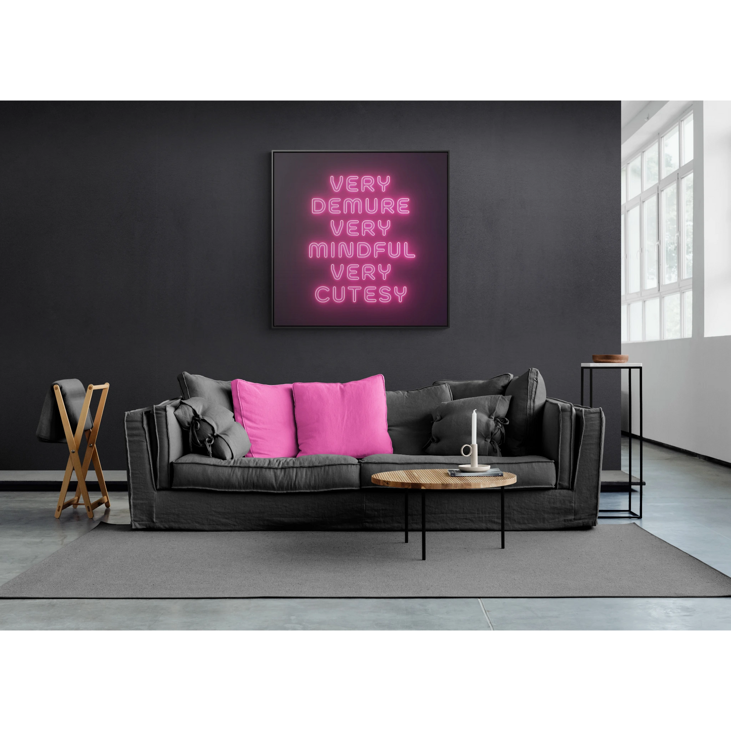 Trendy Quote Square Frame Canvas Wall Art for Fashionistas, Very Demure Very Mindful Very Cutesy, Fun Decor, Gallery Canvas Wraps, Home - LOLA VEGAS ART