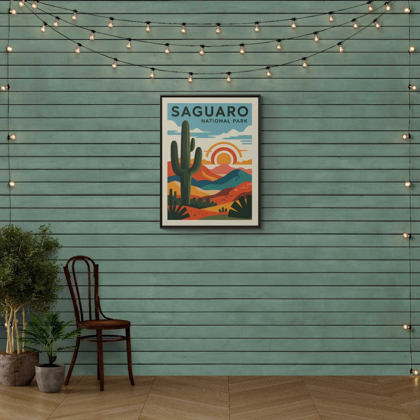 Saguaro National Park Art Print, Matte Canvas Framed, Home Decor, Nature Wall Art, Gallery Style Decoration, Gift for Adventurers - LOLA VEGAS ART