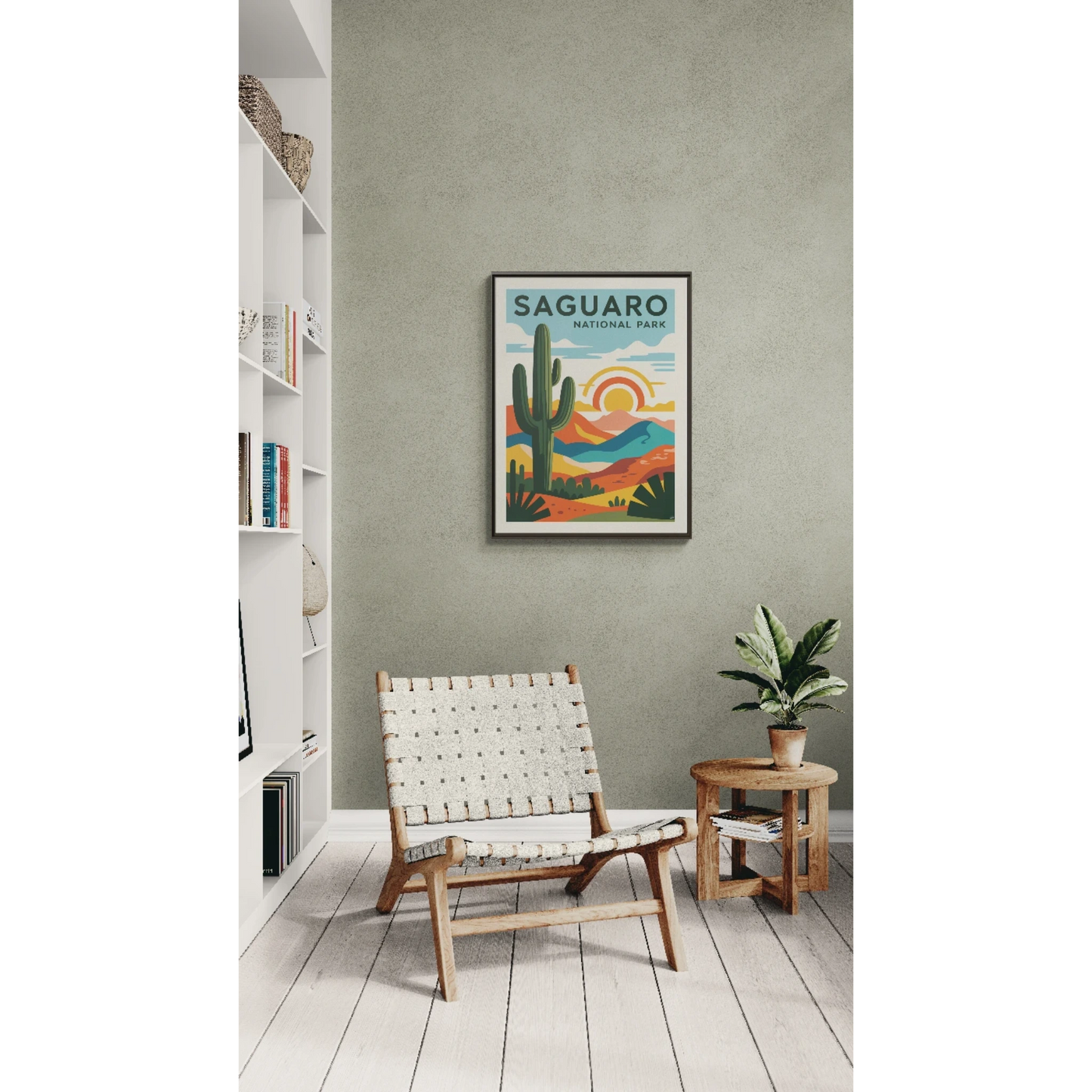 Saguaro National Park Art Print, Matte Canvas Framed, Home Decor, Nature Wall Art, Gallery Style Decoration, Gift for Adventurers - LOLA VEGAS ART