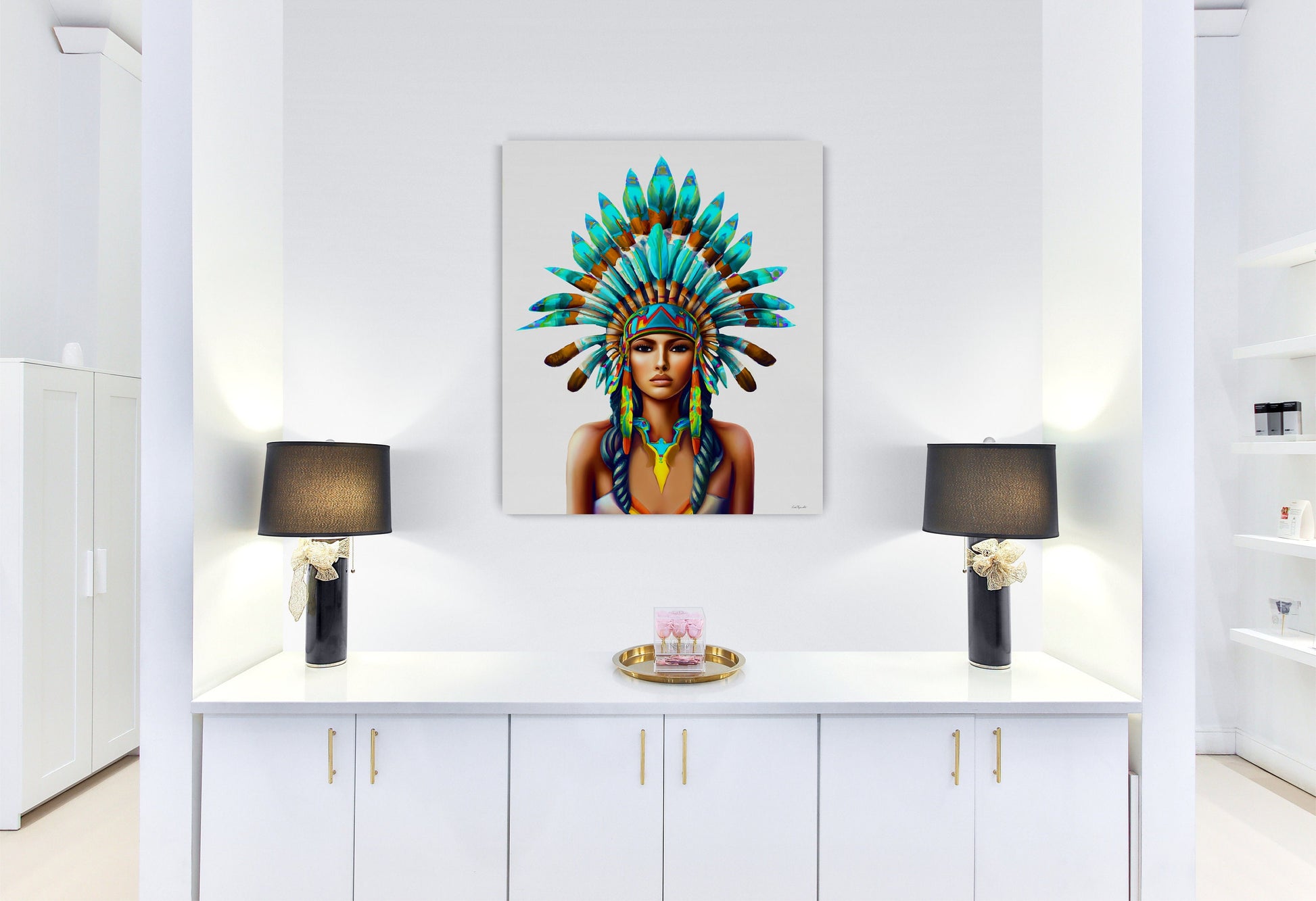 wall art, wall art canvas, wall art decor, wall art prints, wall art living room, art canvas, girl art, wall art women, native american art - LOLA VEGAS ART
