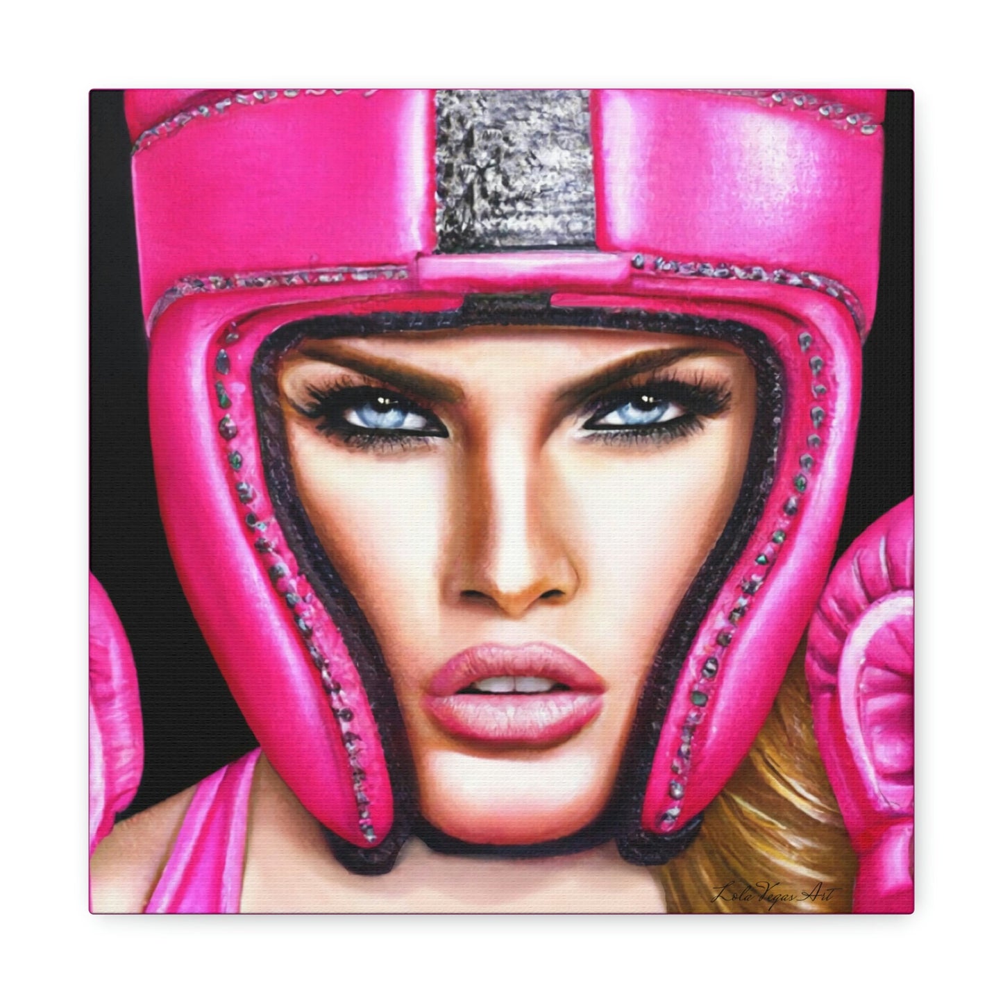 wall art, wall art canvas, wall art decor, wall art prints, boxing, woman boxing, pink, fighter - LOLA VEGAS ART