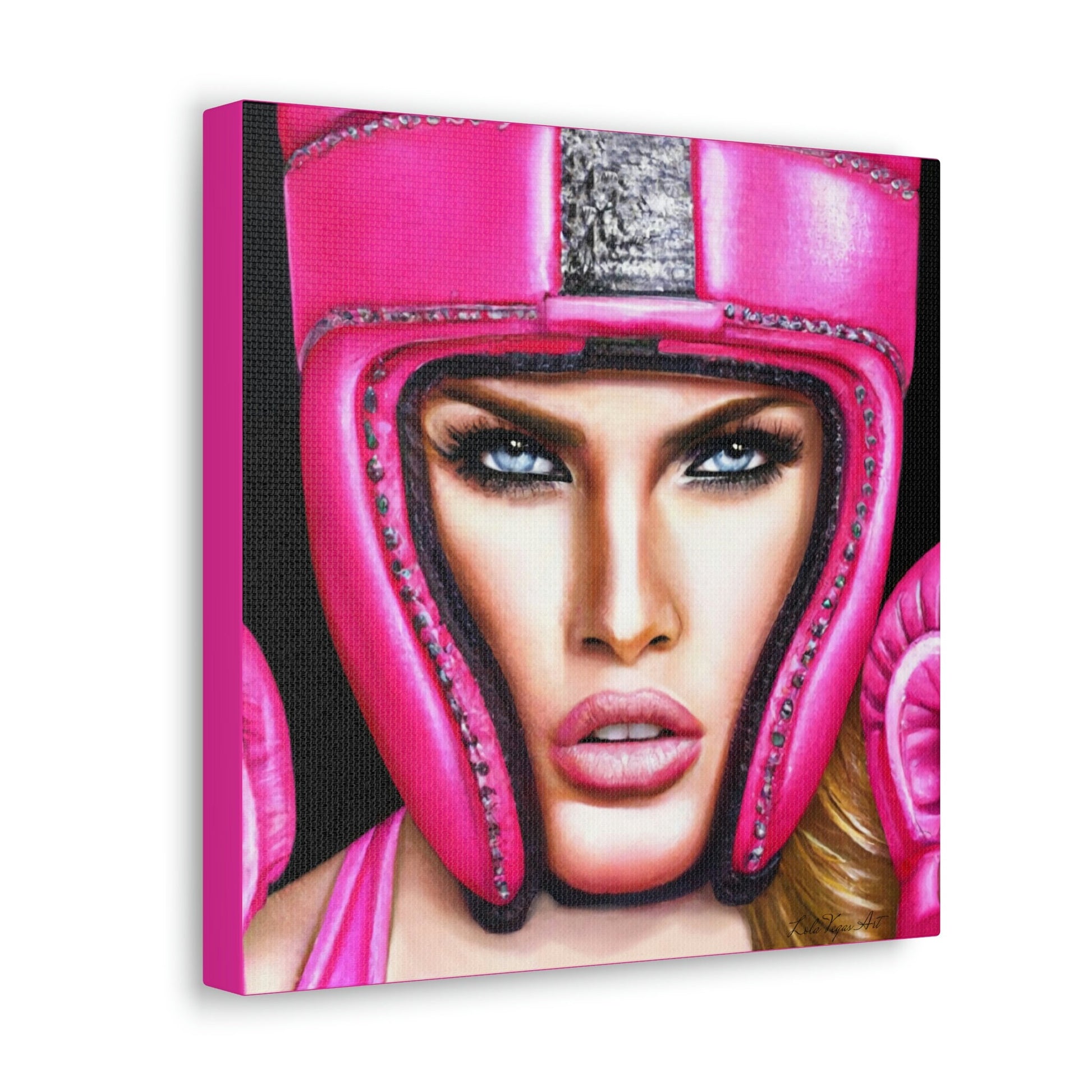 wall art, wall art canvas, wall art decor, wall art prints, boxing, woman boxing, pink, fighter - LOLA VEGAS ART