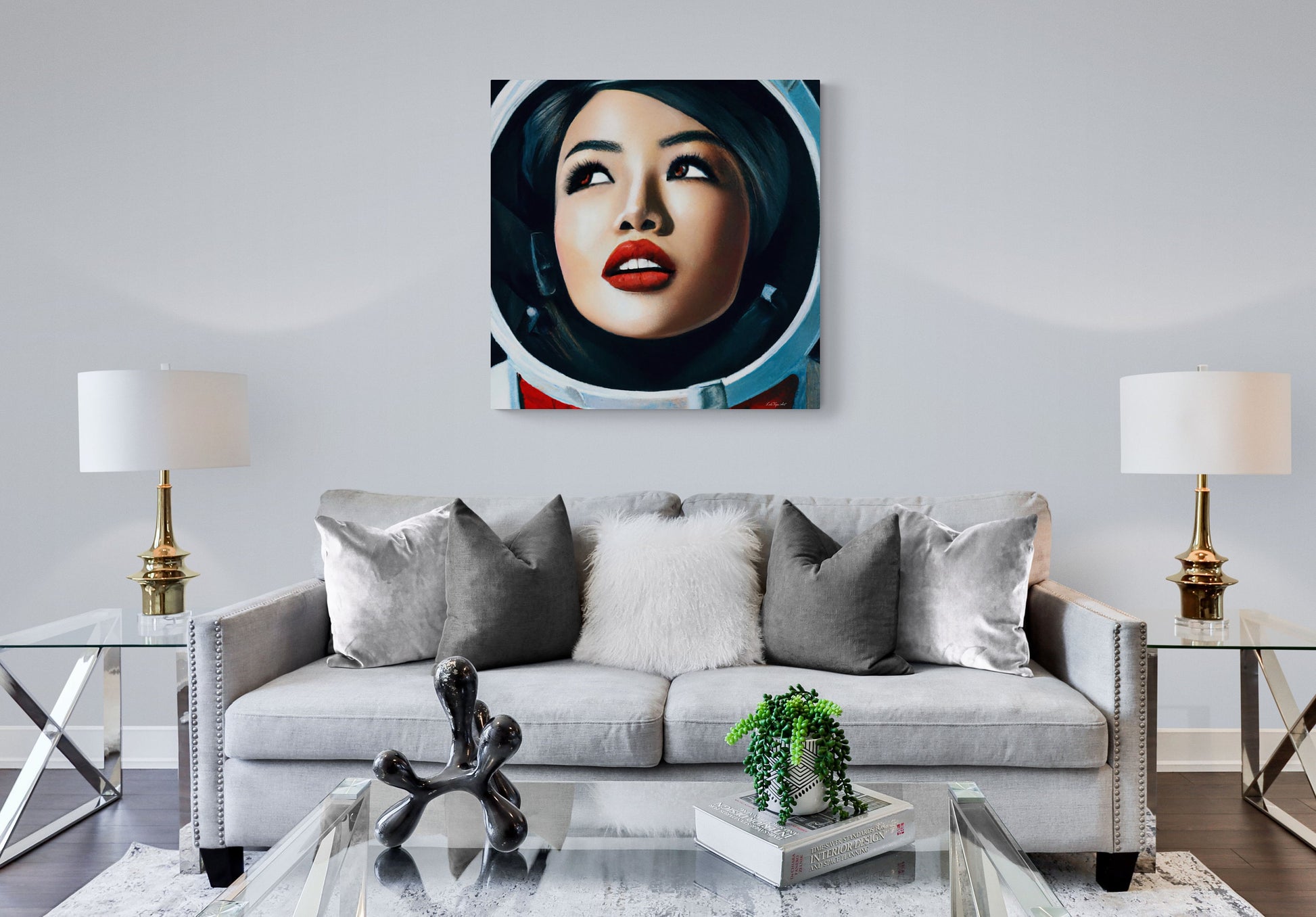 female astronaut, space art, space art print, astronaut in space, wall art, wall art canvas, wall art dcor, wall art women, astronaut gift - LOLA VEGAS ART