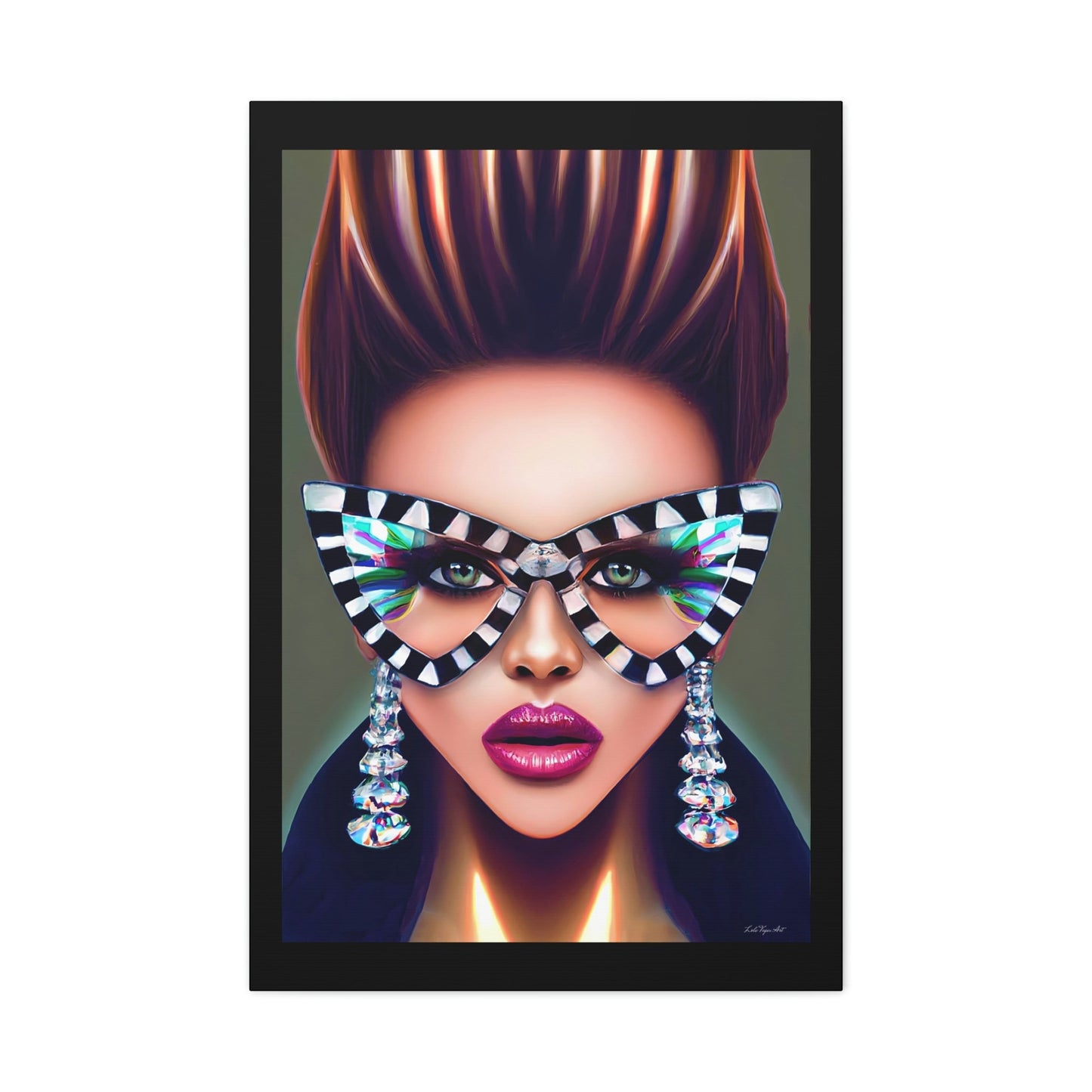 wall art, wall art canvas, wall art dcor, glasses, wall art woman, women, wall art quirky, wall art girl - LOLA VEGAS ART
